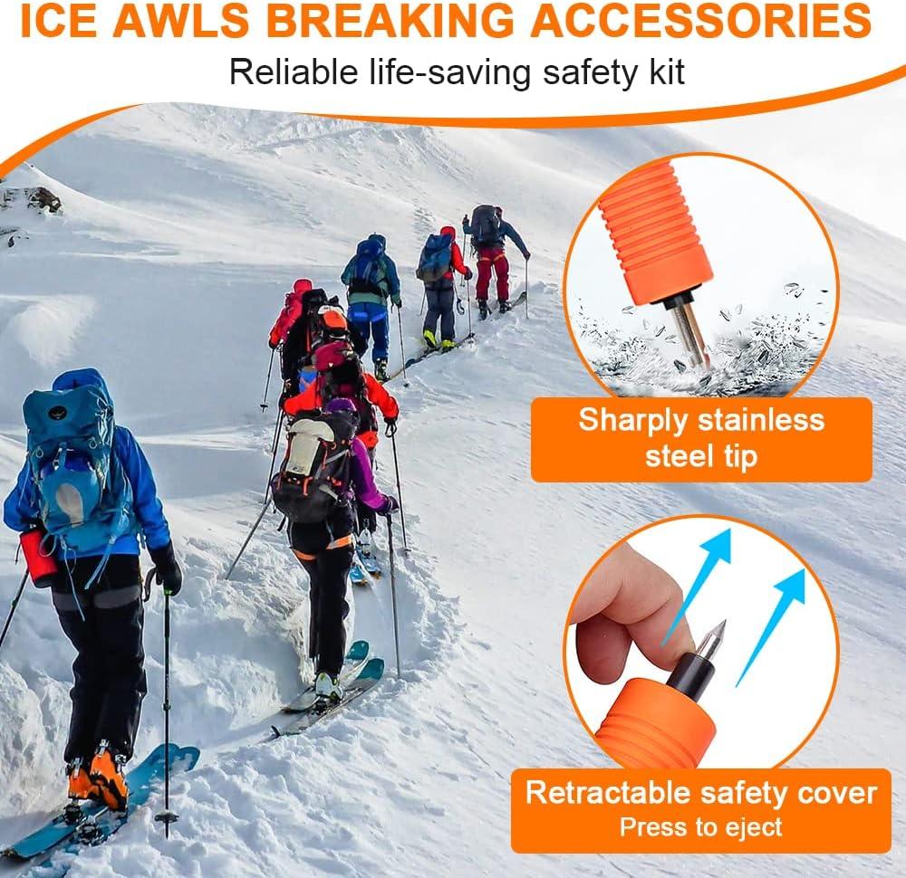 Retractable Ice Awls, Ice Picks Kit, Ice Fishing Safety Picks Tool Ice  Breaking Accessories Set Portable Emergency Gear Fit for Skating, Sled,  Walking On Ice, Flexible Tip Protective Cover Design 2p color