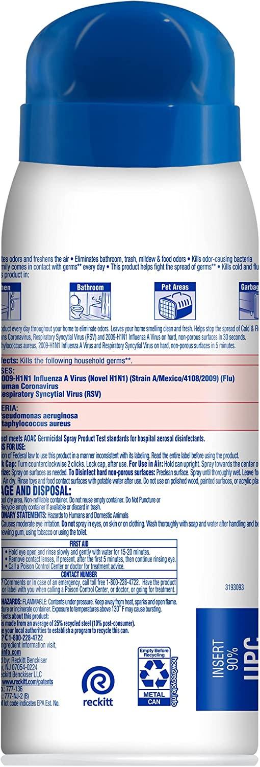 Lysol Neutraair Disinfectant Spray, 2 In 1 Eliminates Odors and