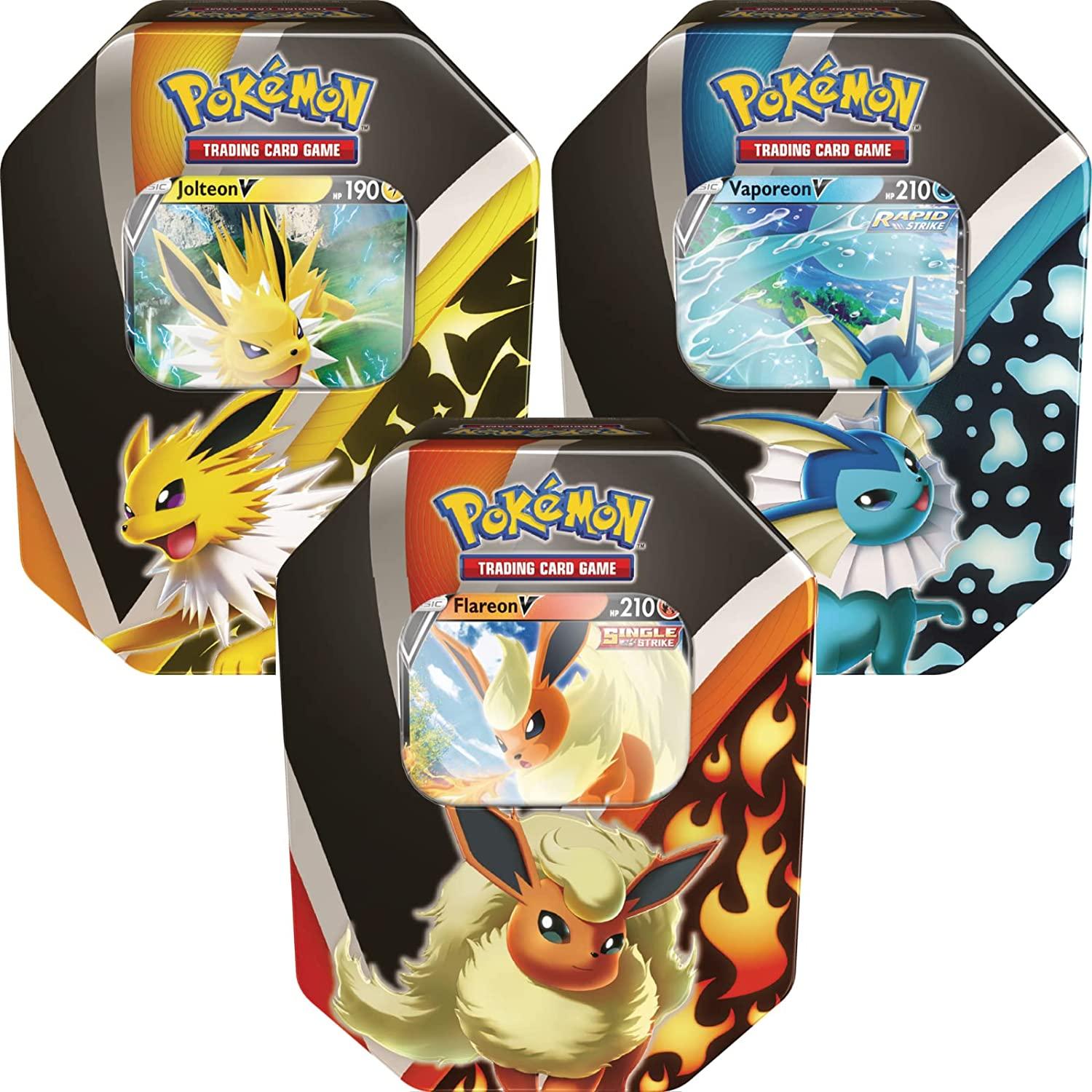 Eevee Evolutions Tin - Flareon V 9: Pokemon Trading Card Game Tin | Buy Now with Express International Delivery | GoSupps.com Eevee Evolutions Tin - Flareon V 9: Pokemon Trading Card Game Tin | Buy Now with Express International Delivery | GoSupps.com