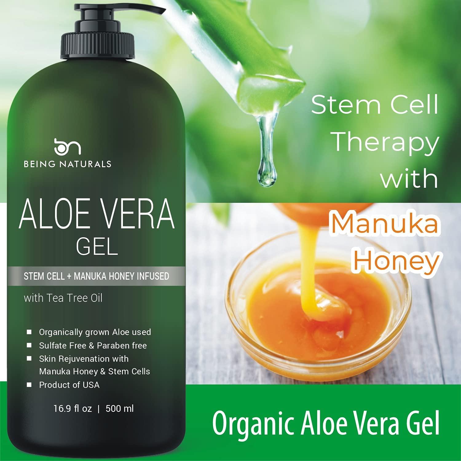 100% Pure Organic Aloe Vera Gel with Manuka Honey & Tea Tree Oil - Natural  Moisturizer for Face, Body & Hair (16.9 fl oz) | Buy Now with Express  International Delivery | GoSupps.com