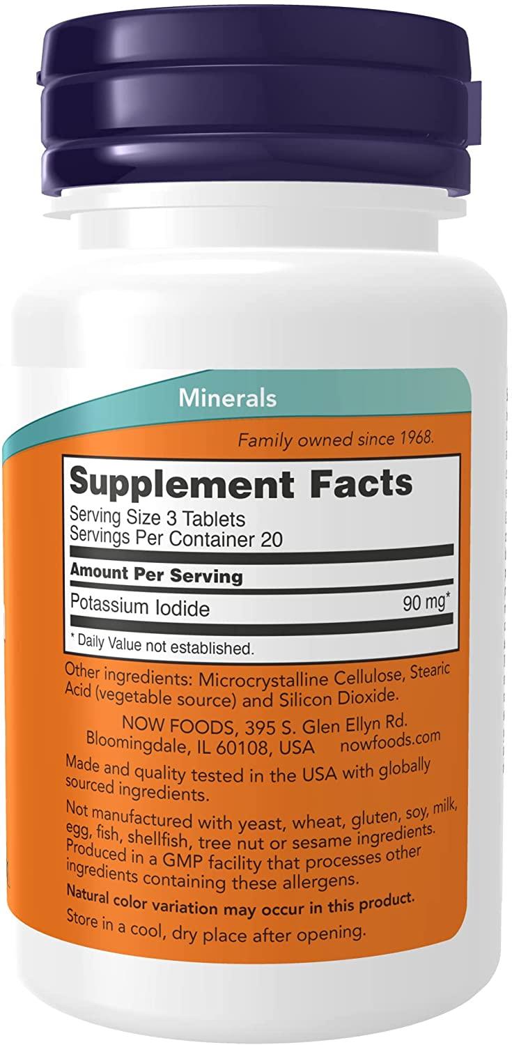 Now Foods Potassium Iodide 30 mg 60 Tablets Essential Iodine Source
