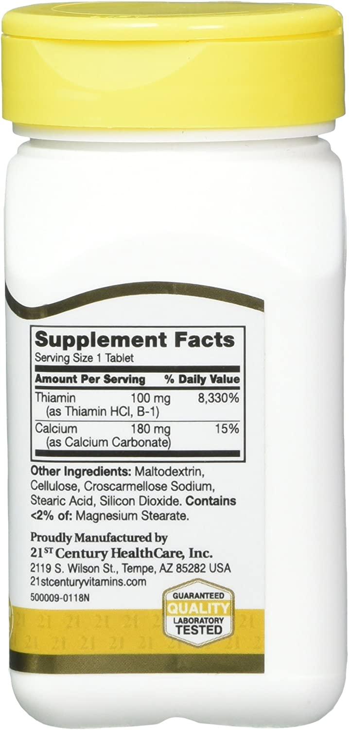 21st Century Vitamin B1 Tablets, Count 100 Mg, 110