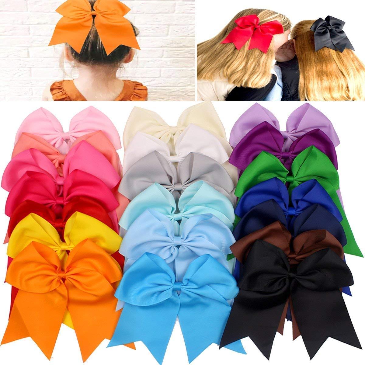 2 Pcs Cheerleading Hair Tie with Curly Ribbons, Rainbow Wig Shape Hair Bows, Hair Ties Hair Bands Ponytail Holders for Women,Temu