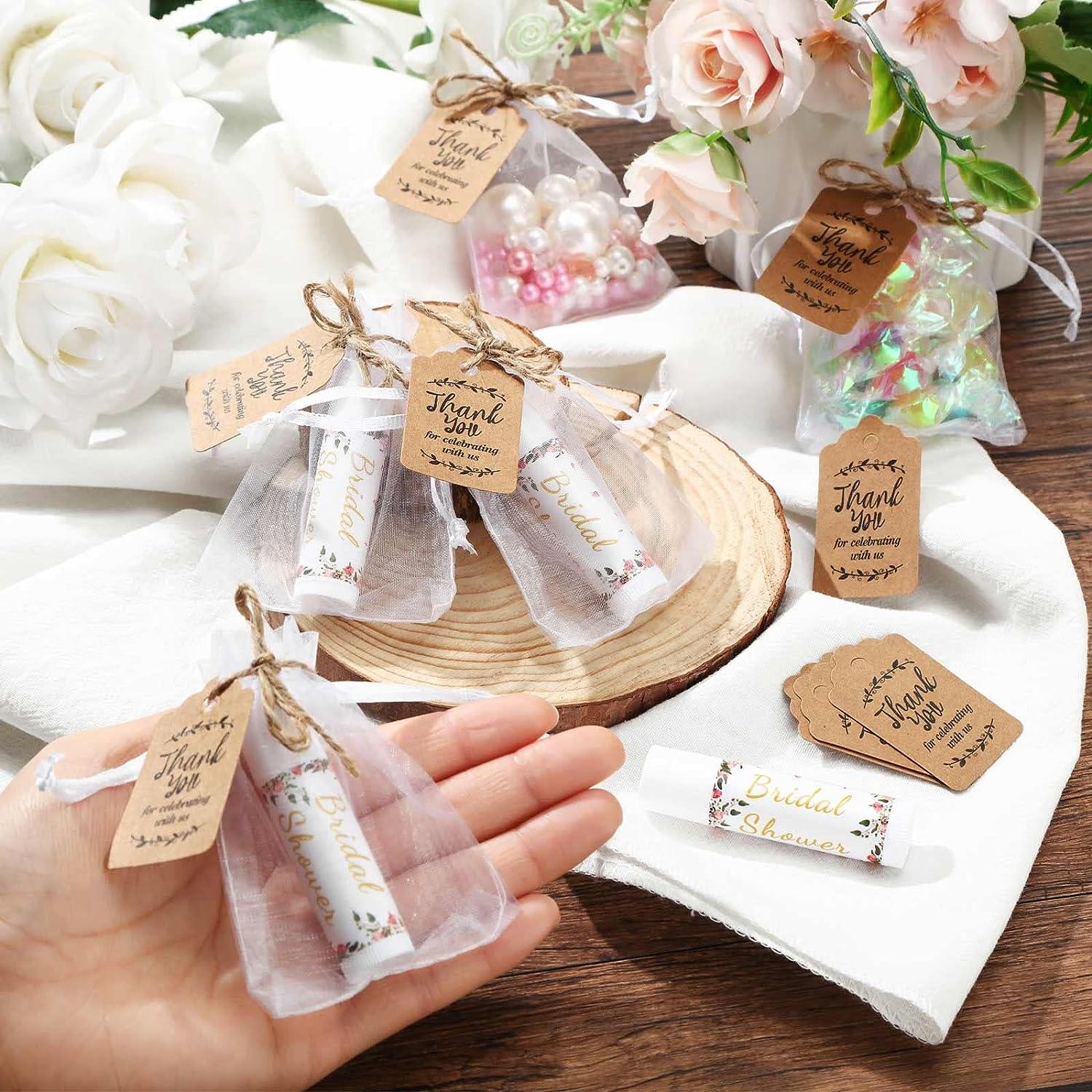 50 Pieces Bridal Shower Lip Balm Gift Set Souvenirs with 100