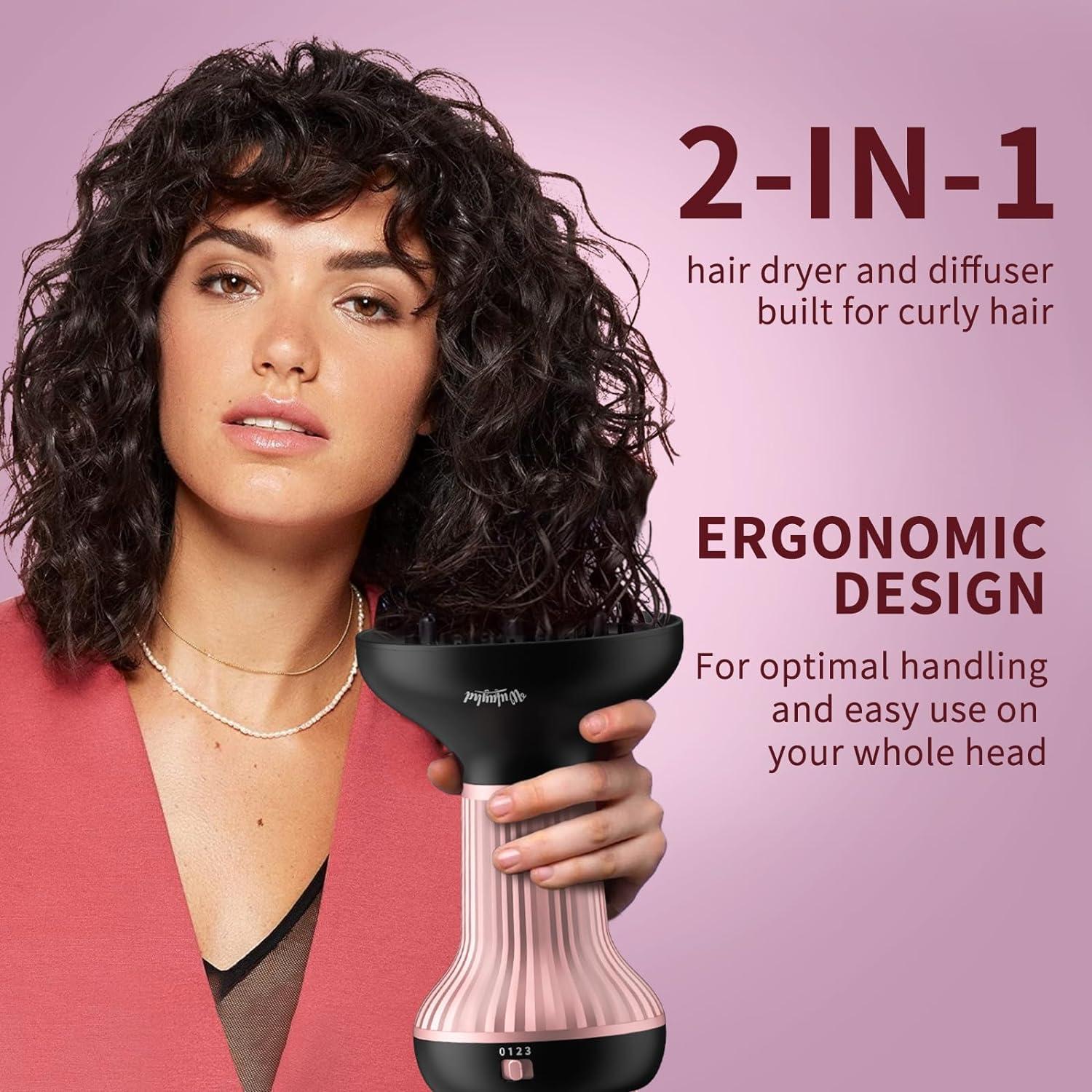 Professional Diffuser Hair Dryer for Curly Hair in Ionic