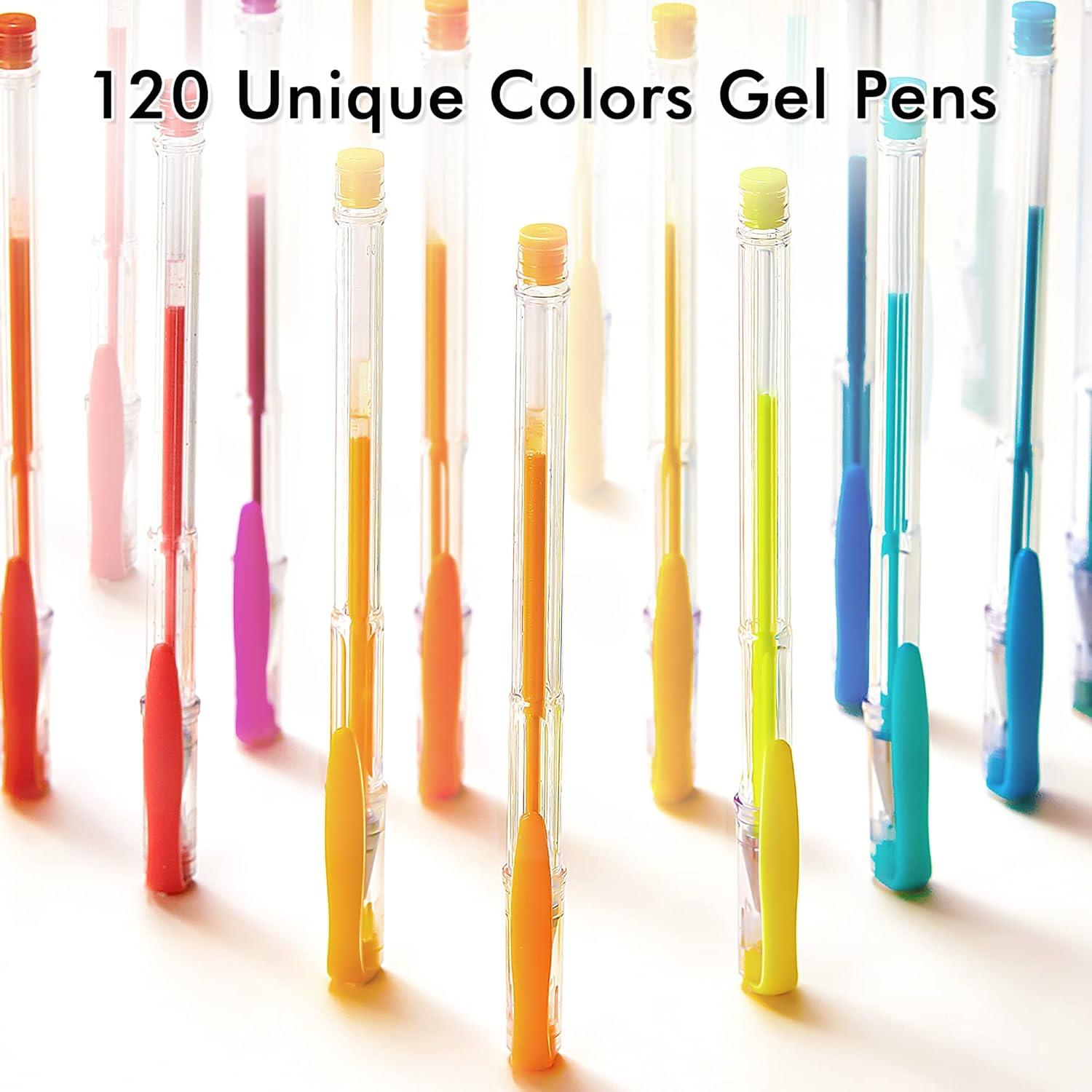 160 Pack Glitter Gel Pens Set, 220% Ink Glitter Gel Pen 80 Colored