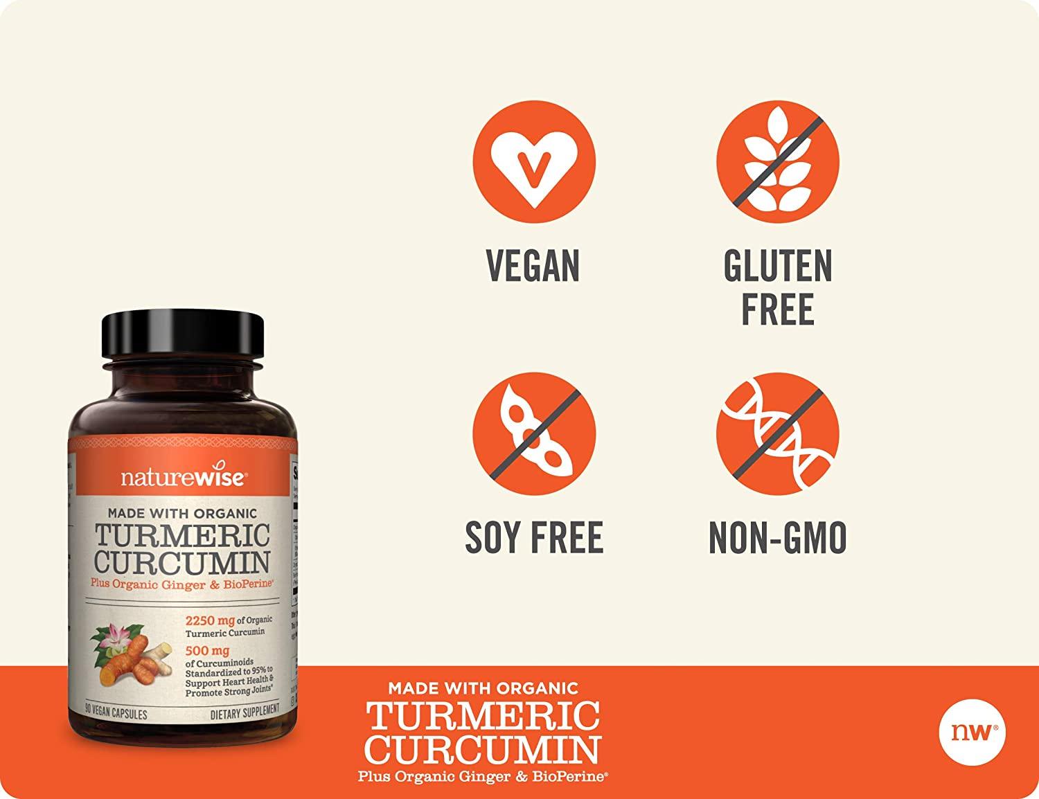 NatureWise Turmeric Curcumin 90 Vegan Capsules