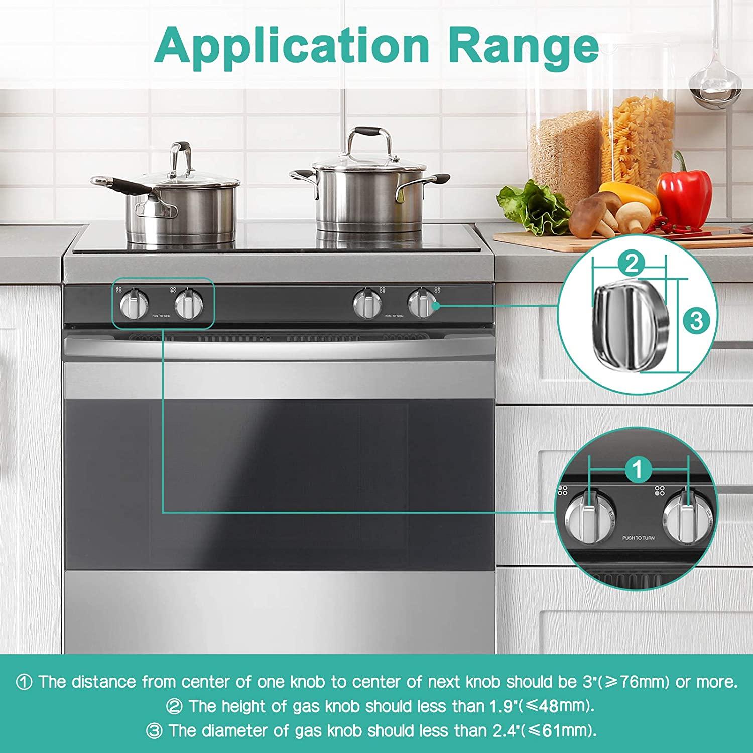 Stove Knob Covers for Child Safety (5 + 1 Pack) DoubleKey Design and Upgraded Universal Size