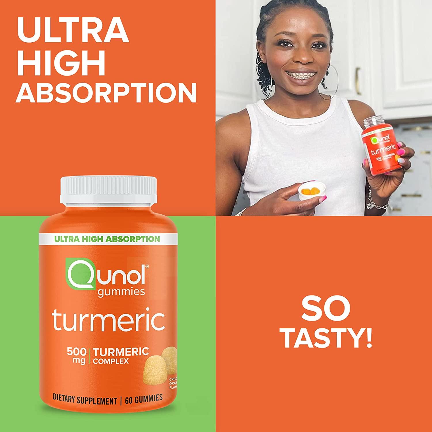 Turmeric Gummies Qunol Gummy with 500mg Turmeric Curcumin Joint Support