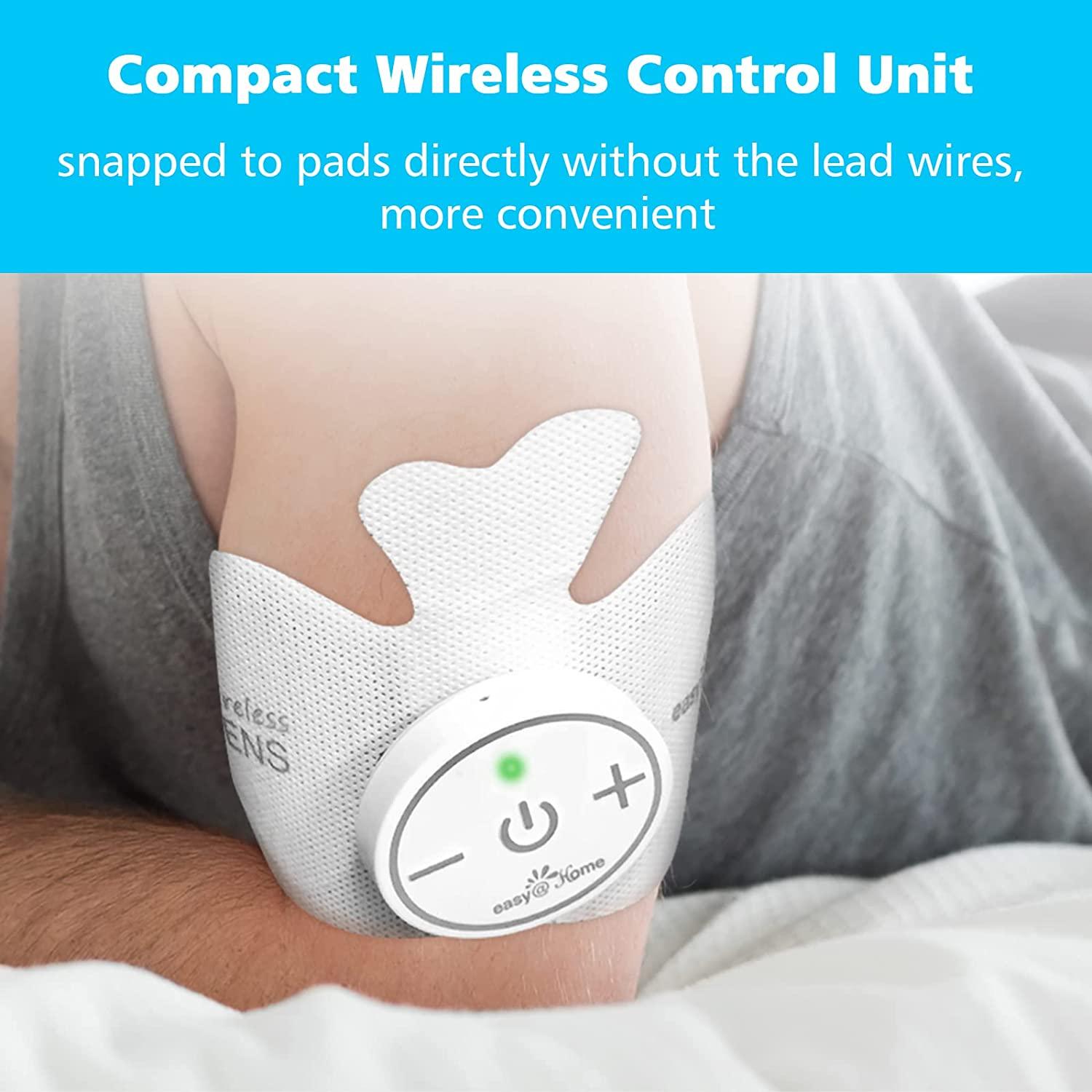 Easy@Home Rechargeable Compact Wireless TENS Unit - 510K Cleared, FSA  Eligible Electric EMS Muscle Stimulator Pain Relief Therapy, Portable Pain
