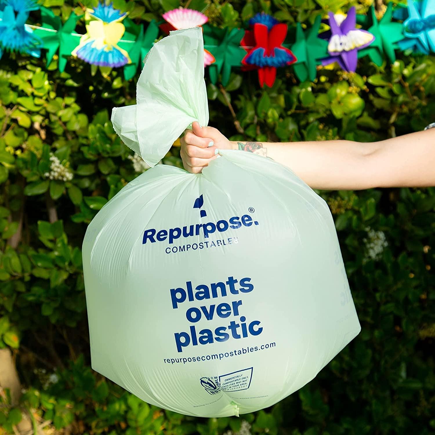 Repurpose 13 Gallon Compostable Trash Bags, 49.2 Liter Super Strong