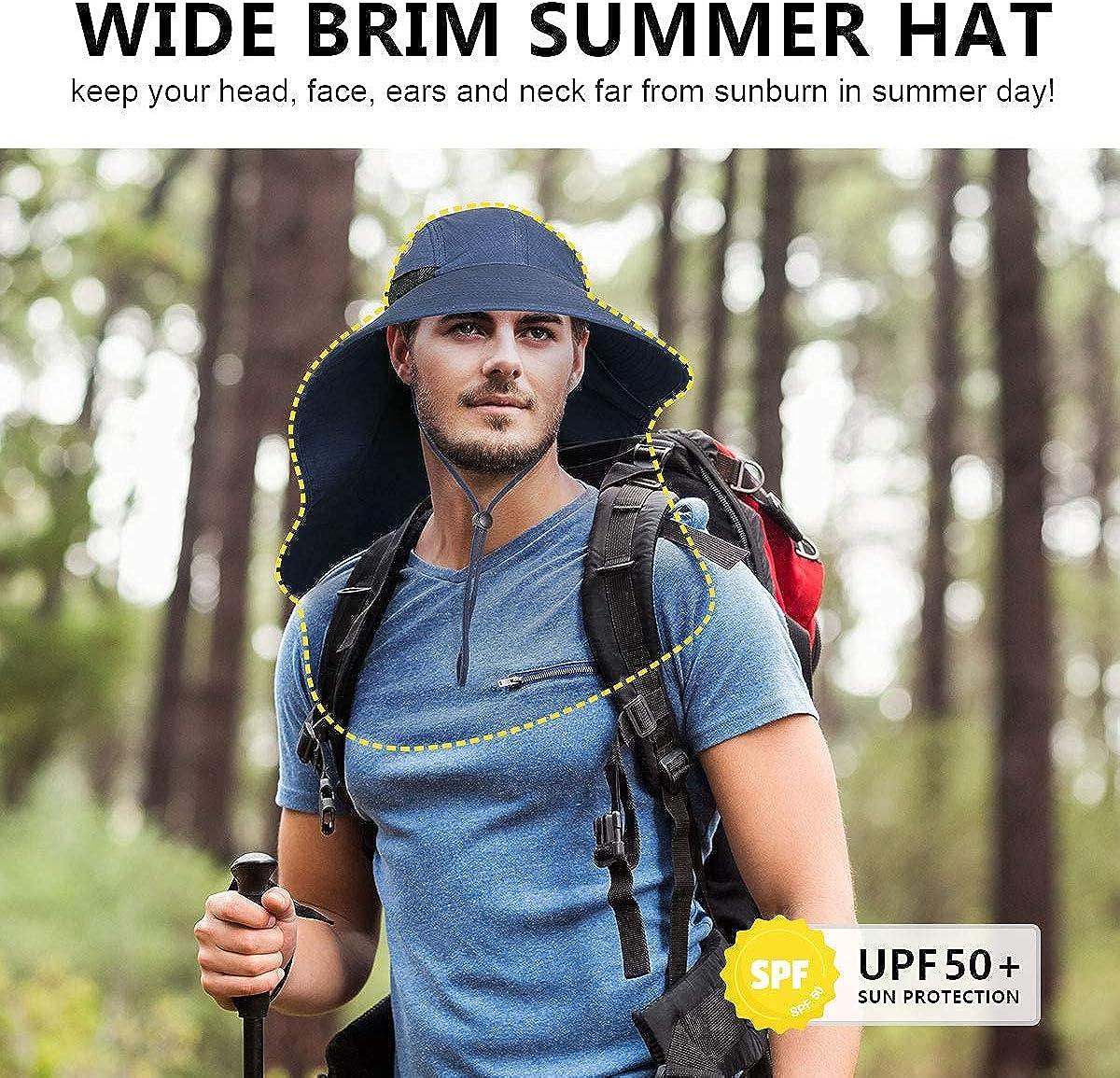 Outdoor Sun Hat for Men with UV Protection Safari Cap Wide Brim