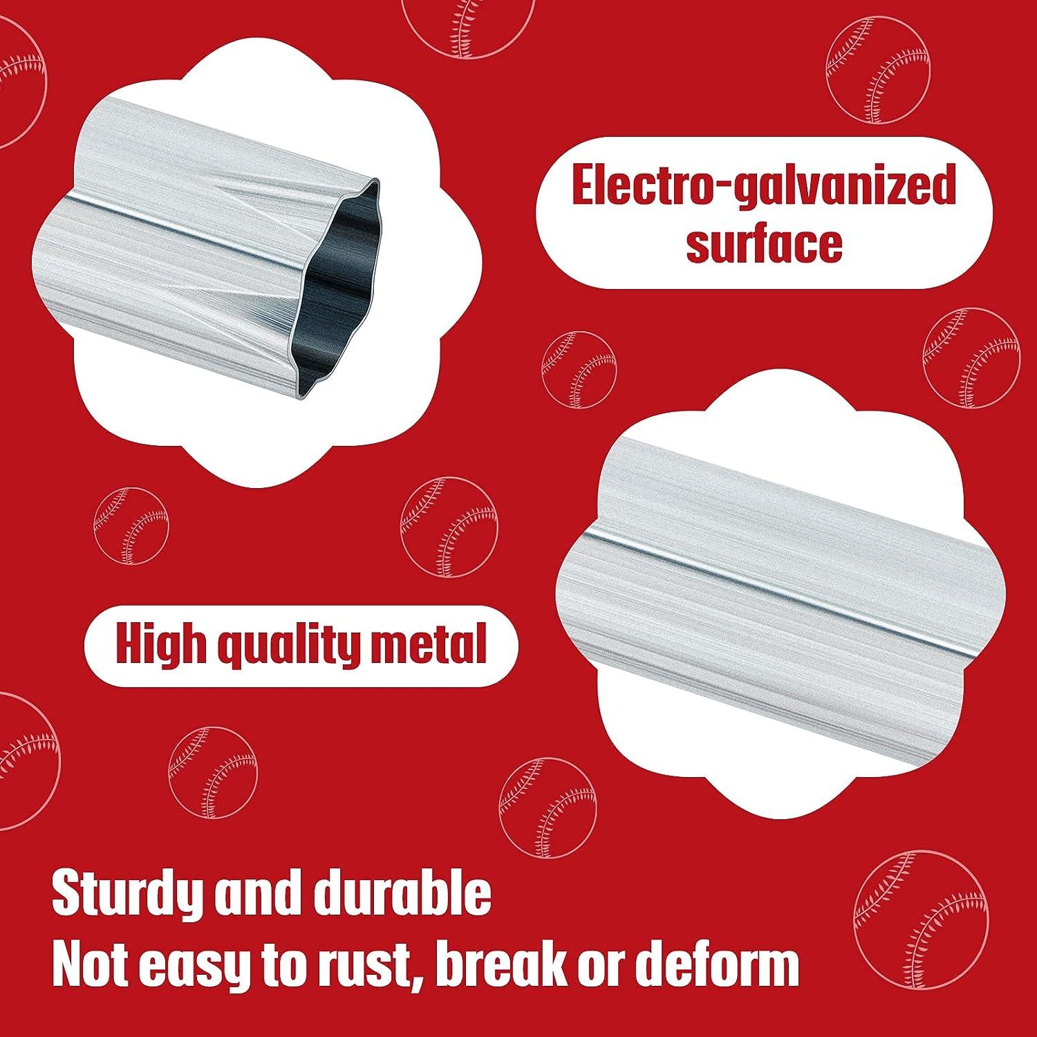 Dunzy Crimped Style Baseball Base Anchors 6 Pack, Silver Ground