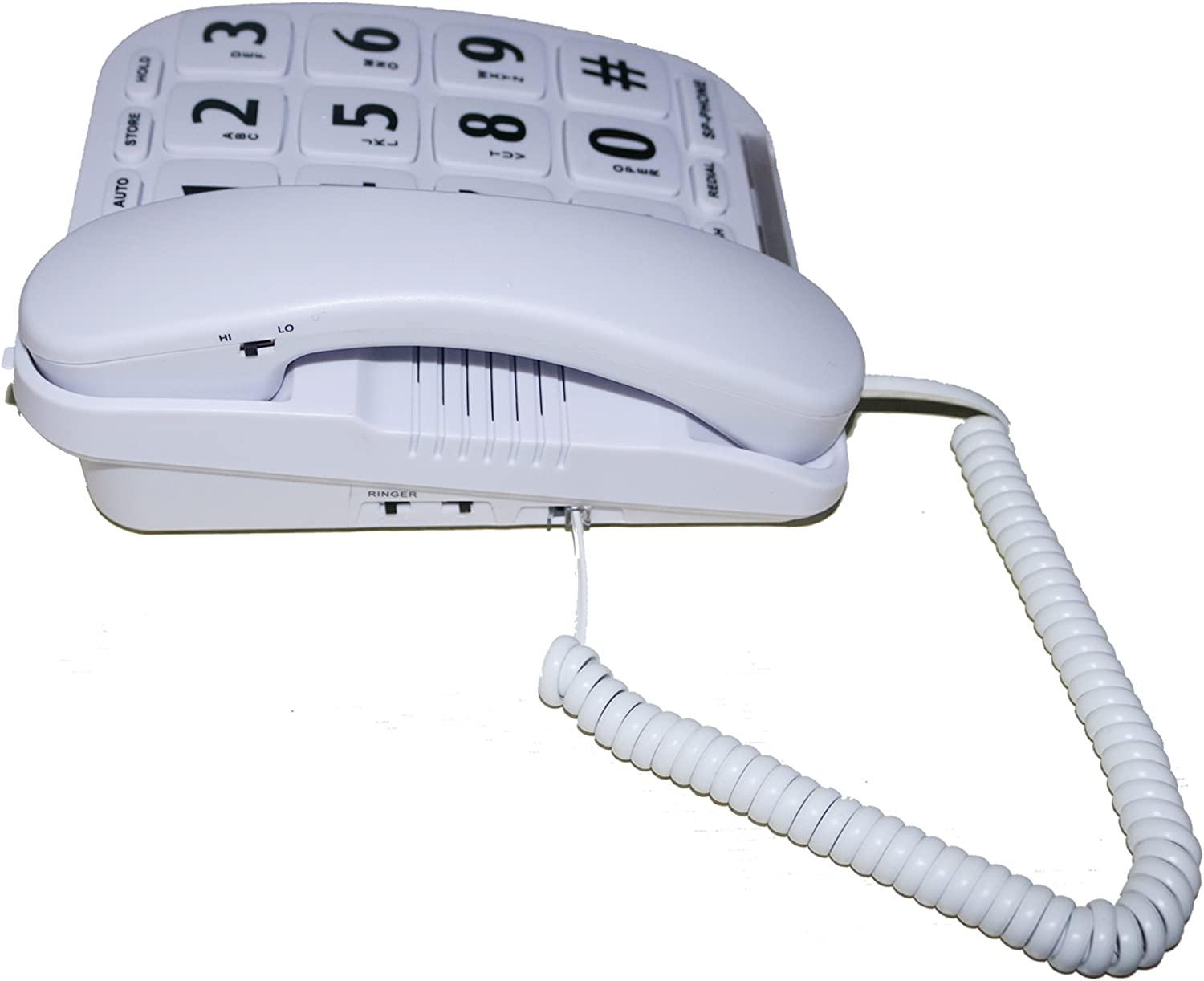 MegFong MF11W Extra Large Button Phone for Elderly Loud Handsfree Speakerphone Perfect for