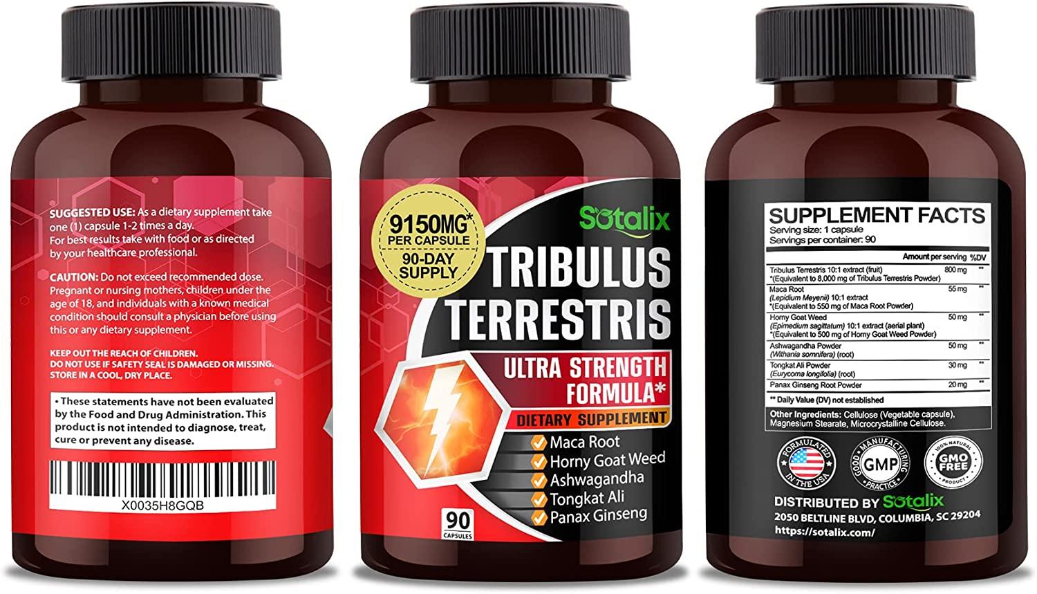 Premium Tribulus Terrestris Extract 95 Total Saponin 9150 mg Ultra