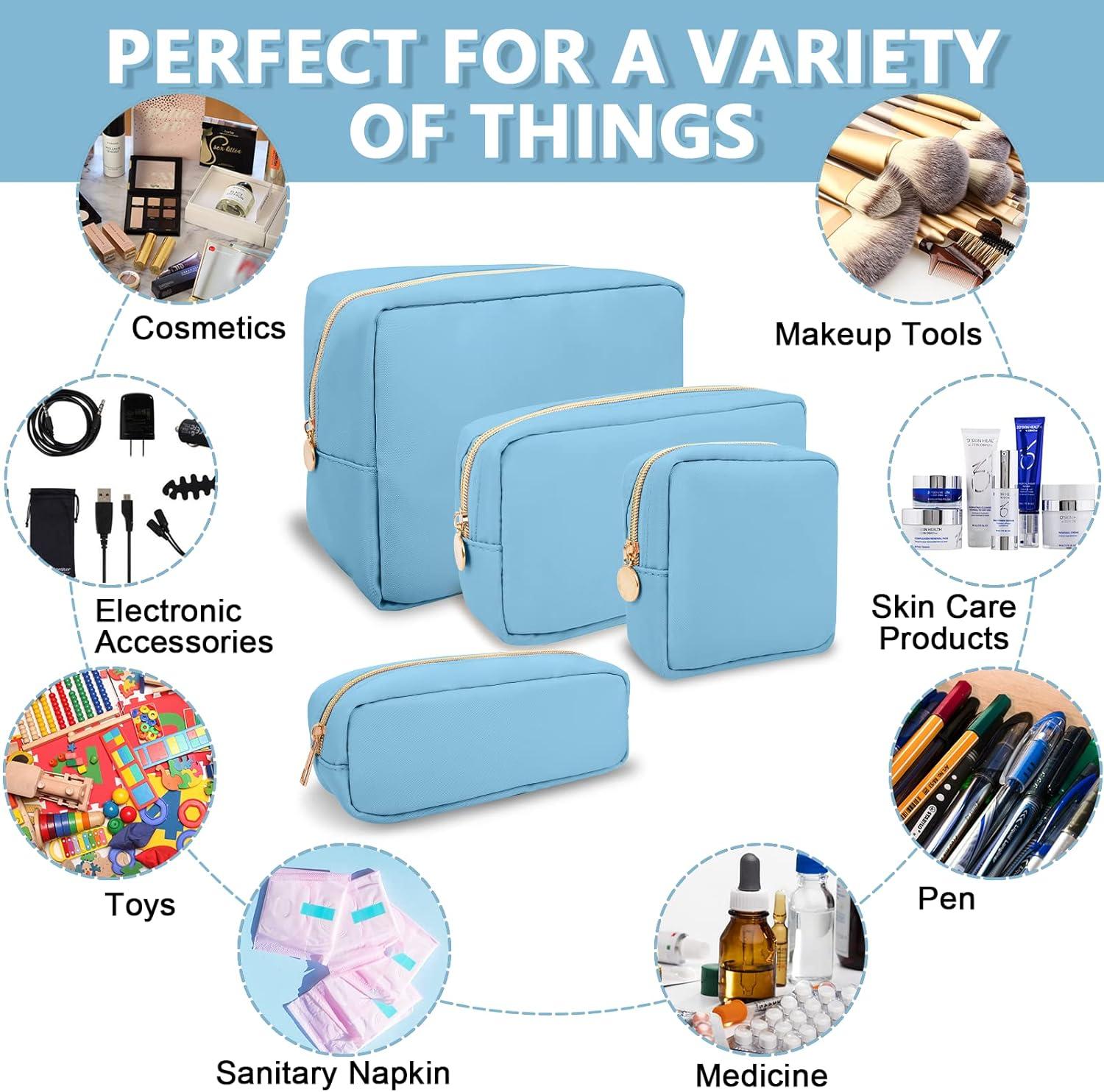 Nylon Mini Makeup Bag For Purse, Preppy Small Cute Makeup Bag Cosmetic  Zipper Pouch Purse, Waterproof Travel Coin Pouch Sanitary Napkin Storage  Bag