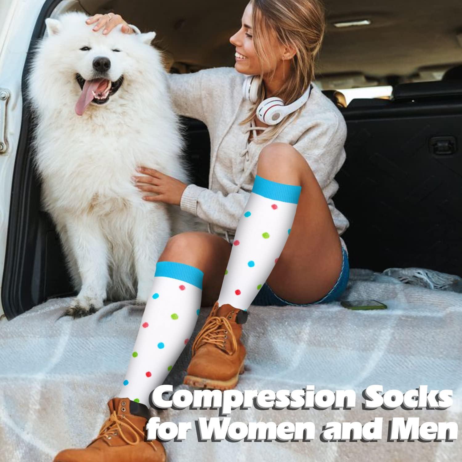 BLUEENJOY Compression Socks for Women & Men (3 pairs) - Best Support for  Nurses, Running, Hiking, Recovery & Flight Socks