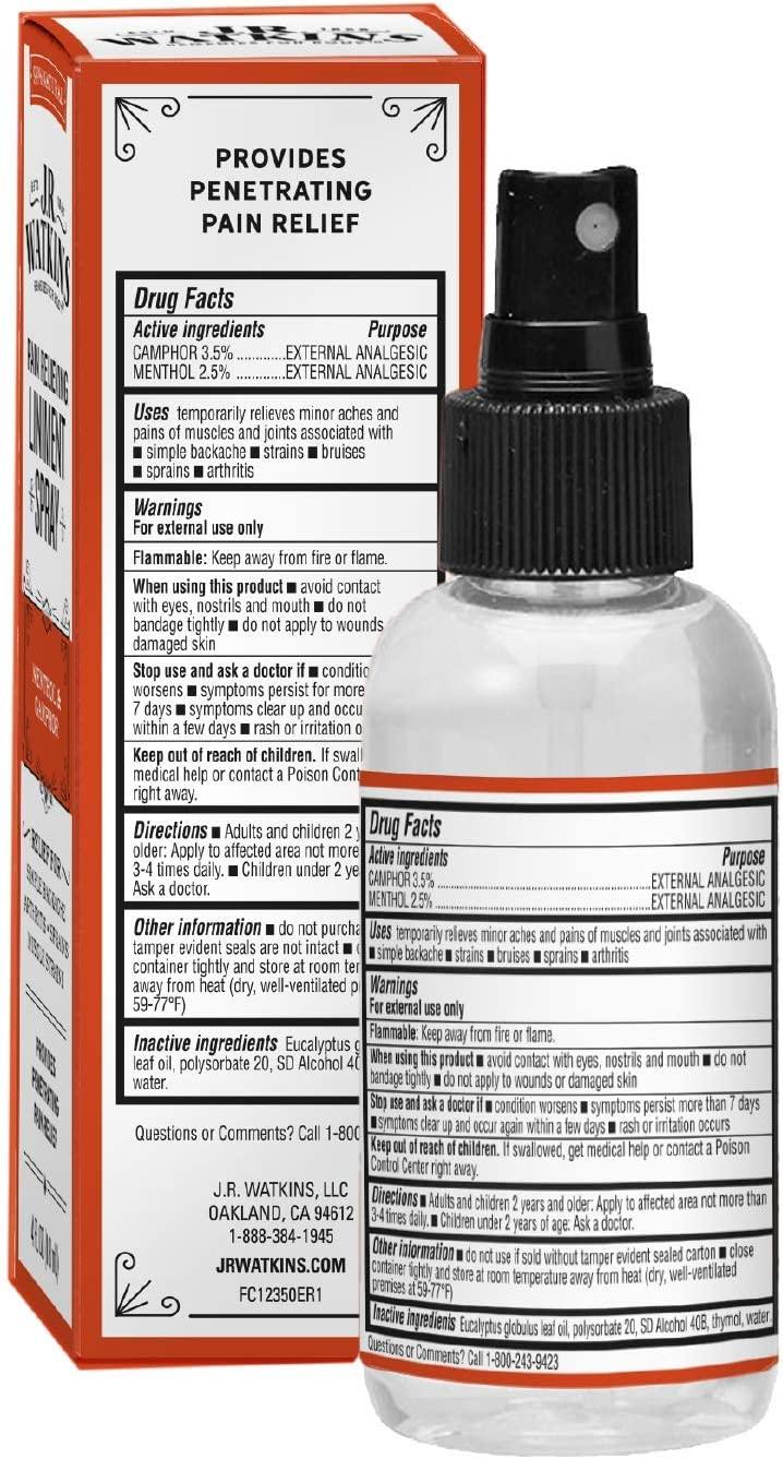 J.R. Watkins Liniment Spray Original Pain Relieving Misting Spray