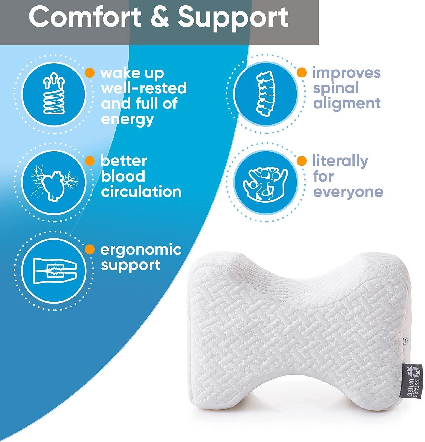  STADIMA Knee Pillow for Back & Hip Pain Relief, Side Sleepers, Orthopedic High Density Firm Memory Foam Leg Positioner Knee Pillow Contour  Wedge
