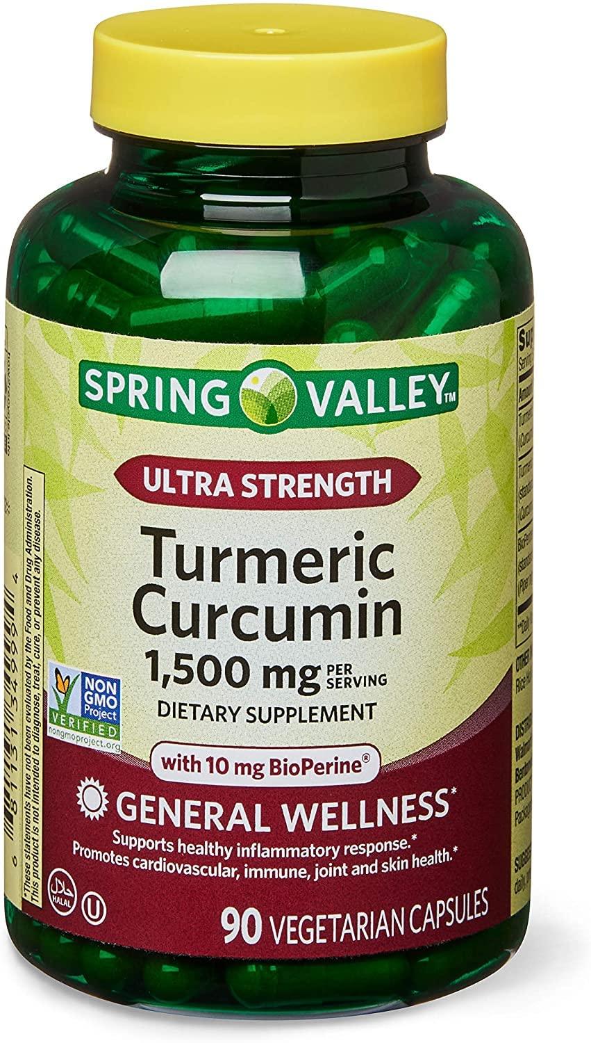 Spring Valley UltraStrength Turmeric Curcumin 1 500mg 90 Capsules