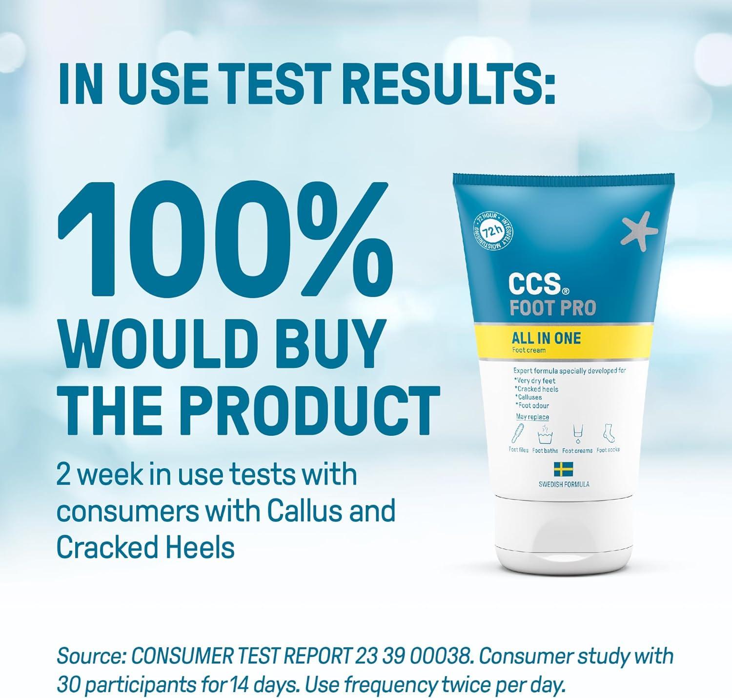 CCS All In One Foot Cream 100ml Foot Pro Cream for Cracked Heels Dry