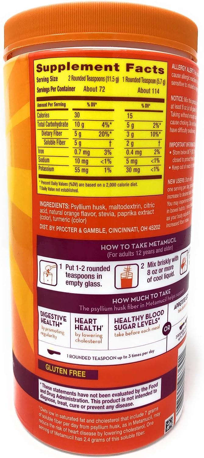 Metamucil Premium Blend Sugar Free Fiber 114 Servings Psyllium Husk