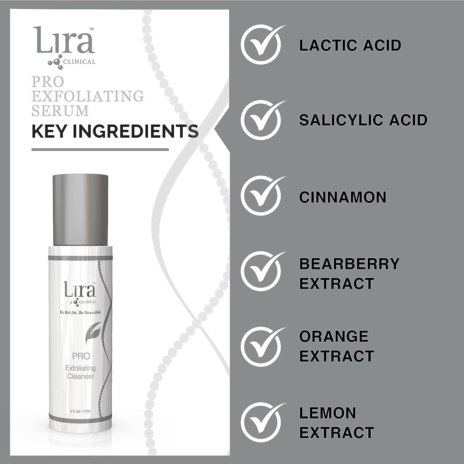 Lira Clinical Pro Exfoliating Face Cleanser Brightening Facial Wash