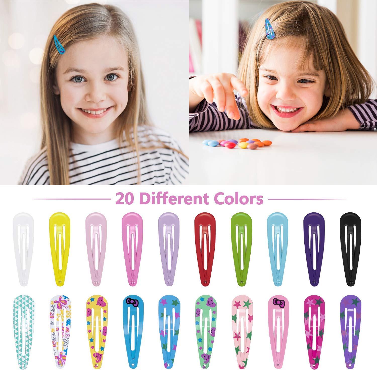habibee 100 Pcs Hair Clips for Girls 2 Cute Hair Clips with 20 Assorted  Colors Hair Ornaments Baby Hair Clips Non-Slip Metal Snap Barrettes Hair  Accessories for Girls, Babies, Toddlers Kids, Women