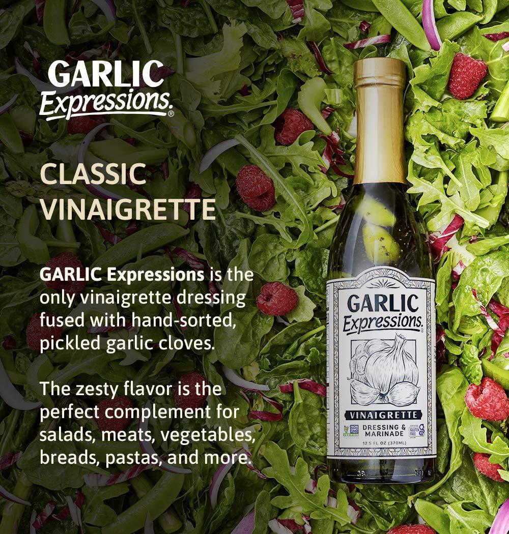 Garlic Expressions Vinaigrette Salad Dressing, Marinade (Pack of 3) 12.