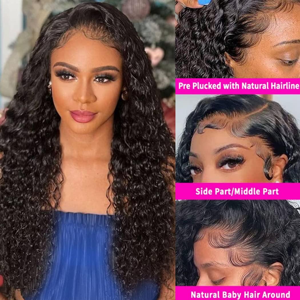 24 Inch Water Wave Lace Front Wigs Human Hair for Black Women 13x4