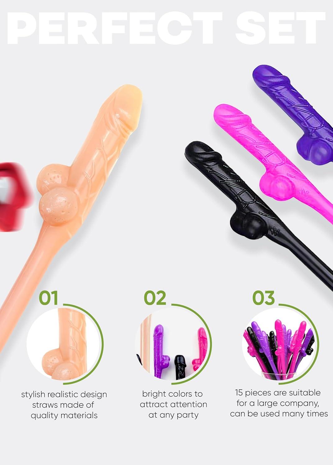 15pcs Straw 1 Big Bachelorette Party Pennis Straws Funny Drinking Straws  Hen Straws Party Favors Crazy Party Straws Hen Straws Naughty Bachelorette  Pennis Party Decorations Straws | Buy Now with Express International