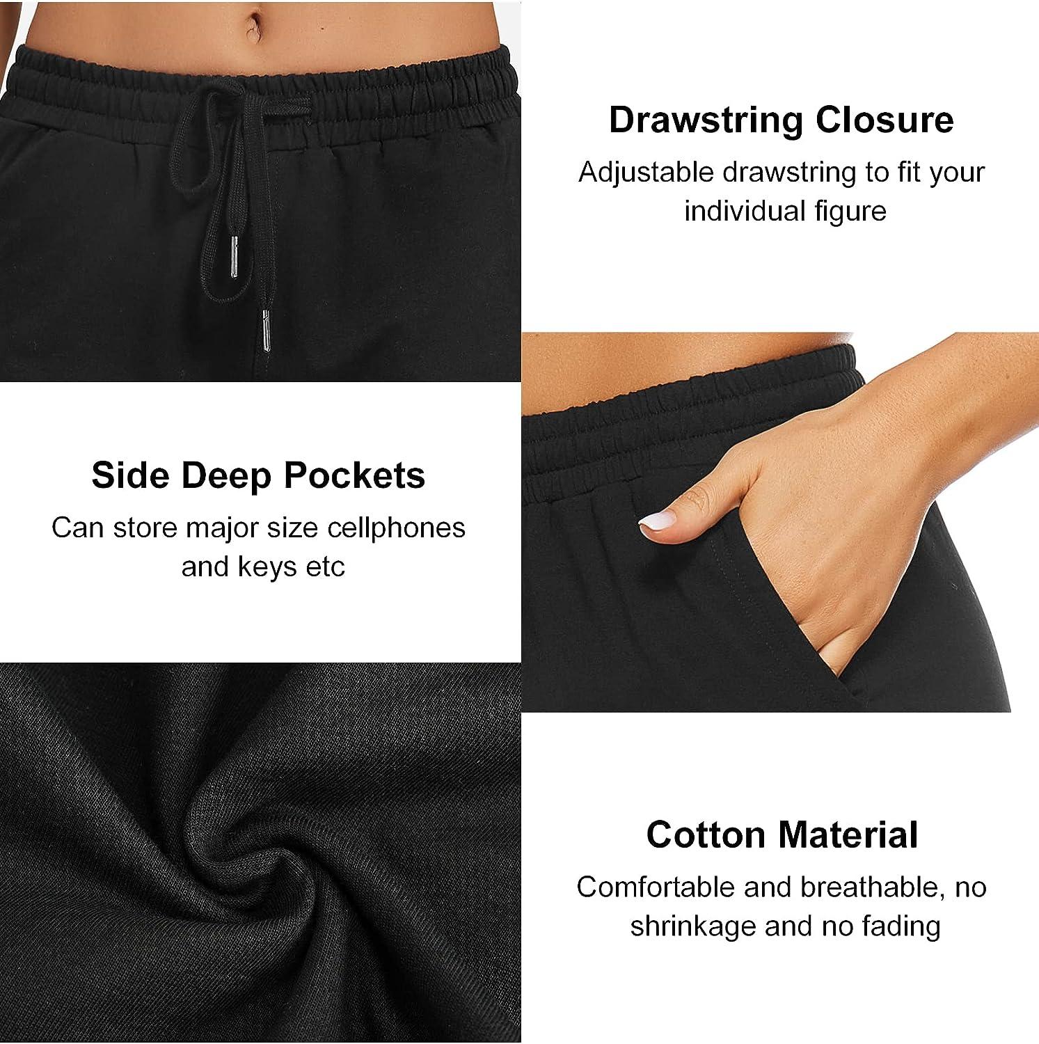 Women's High Waist Shorts with Pockets Adjustable Drawstring Side