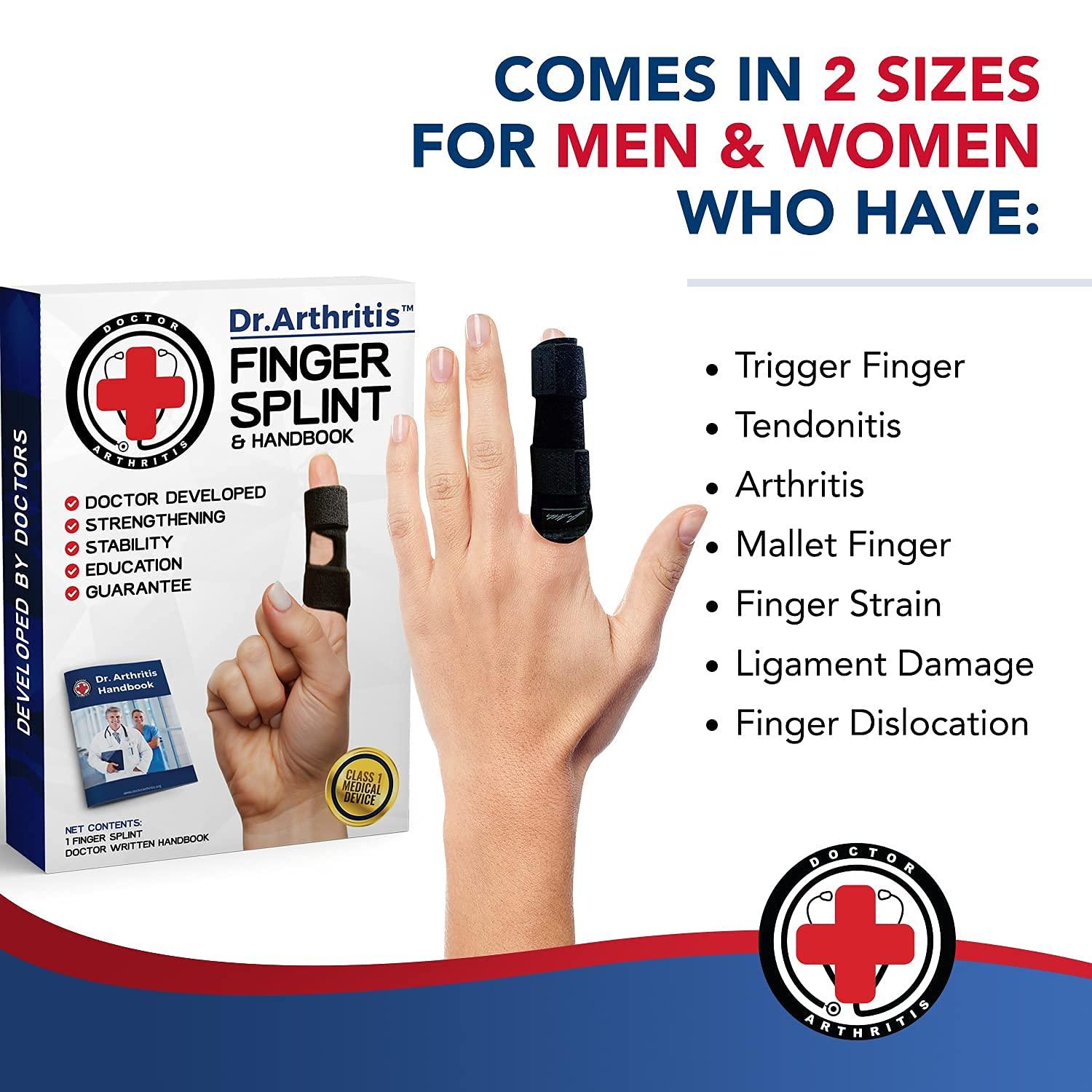 Dr. Arthritis Doctor Developed Finger Splint and Handbook 1Piece