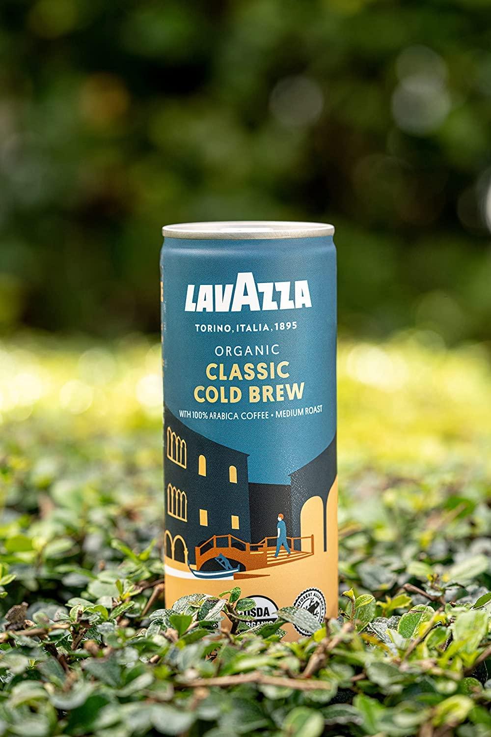 Lavazza Organic Classic Cold Brew Coffee, (Pack of 12 Cans / 8 Fluid