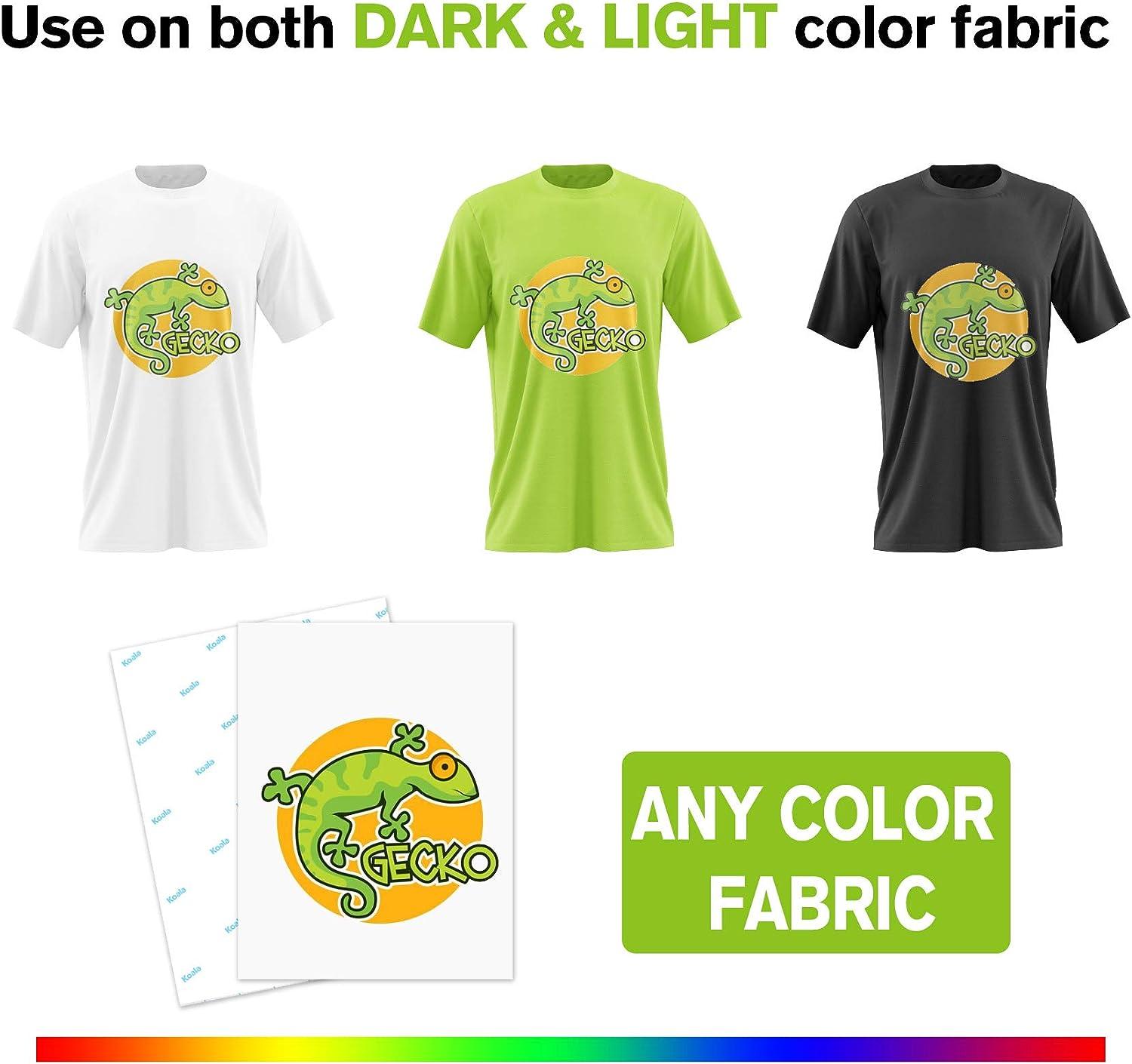 Koala Heat Transfer Paper for T-Shirts - 20 Sheets of Dark Fabric