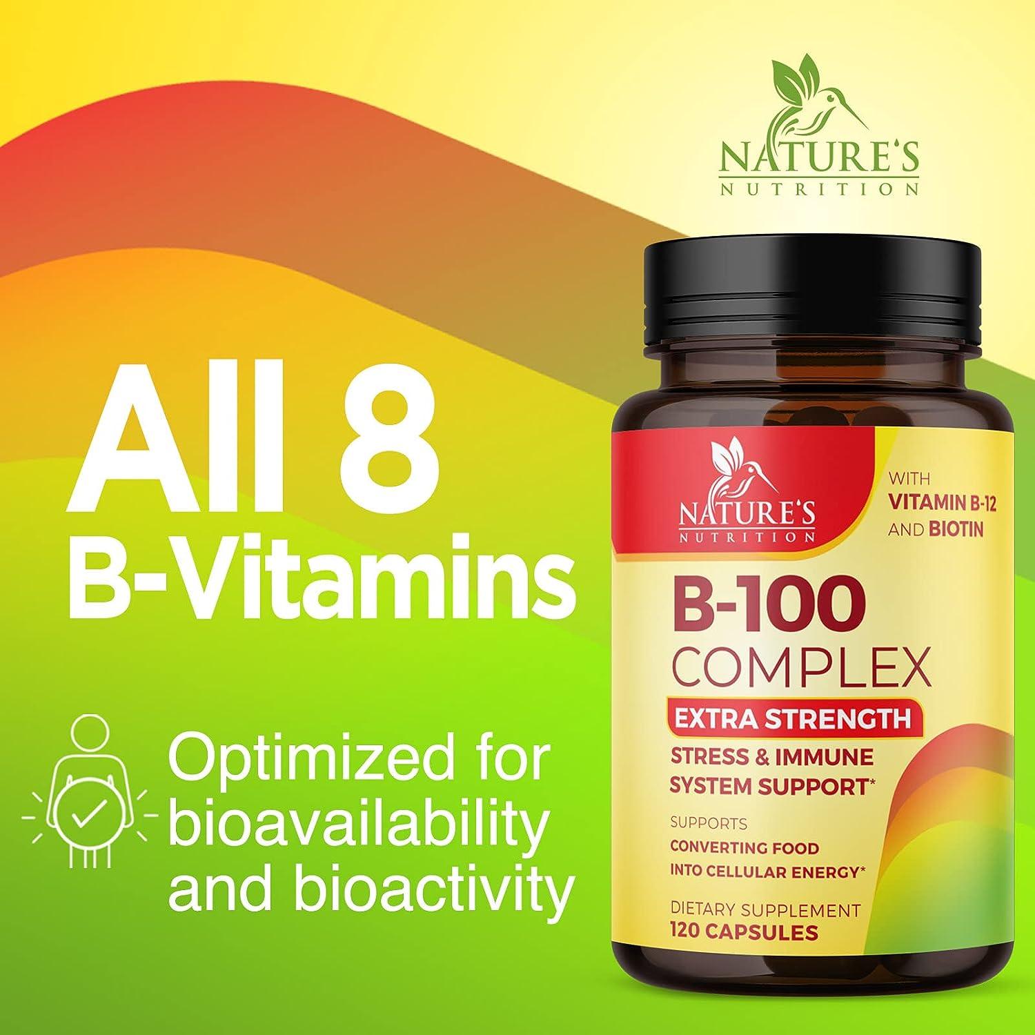 Super B Complex Plus Vitamin C - Immune & Energy Support - 120 Vegan ...