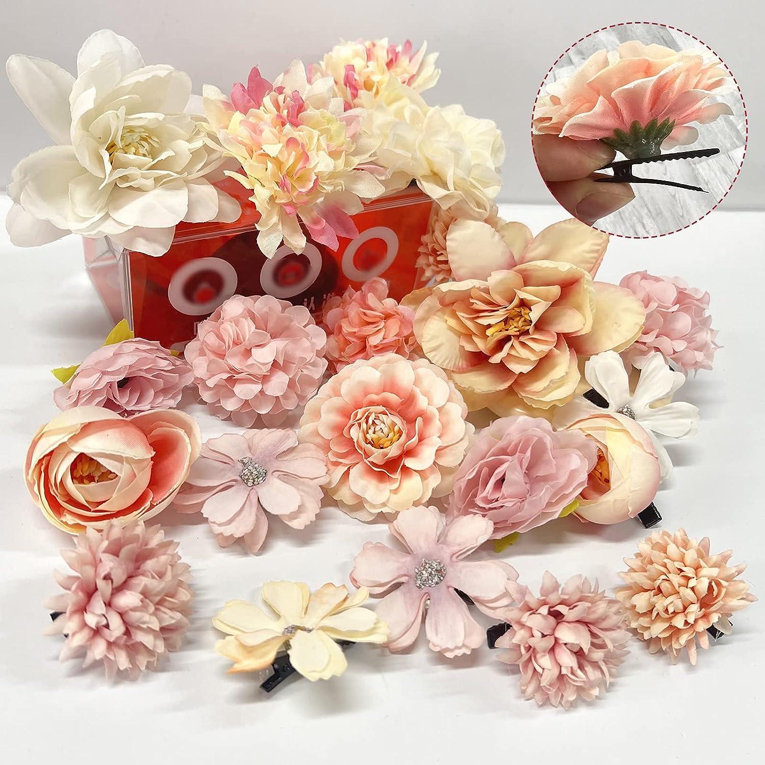 BBTO 21 Pieces Rose Hair Barrettes for Women Flower Hair Accessories Boho  Bride Claw Clip Brooch Pin Headpiece for Girls Wedding (Pink, White) -  Yahoo Shopping