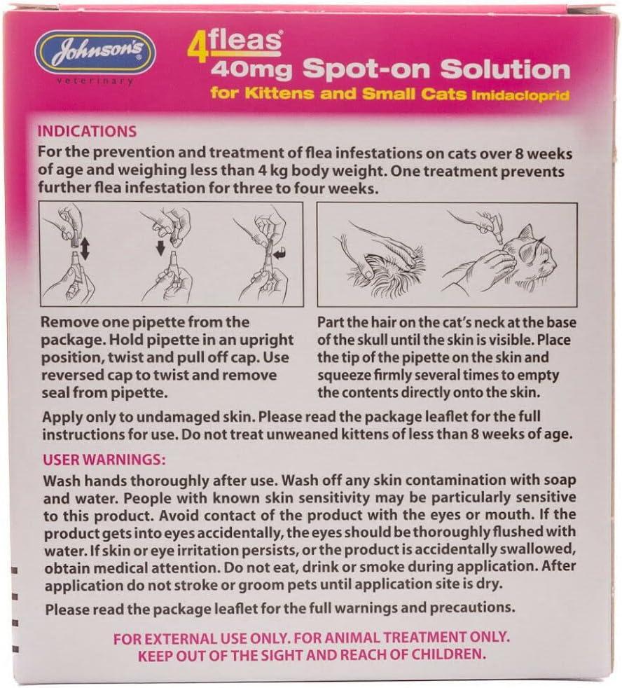 View of WUNDAPETS JOHNSONS 4FLEAS SPOT ON DUAL ACTION KITTENS & SMALL CATS FLEA ...