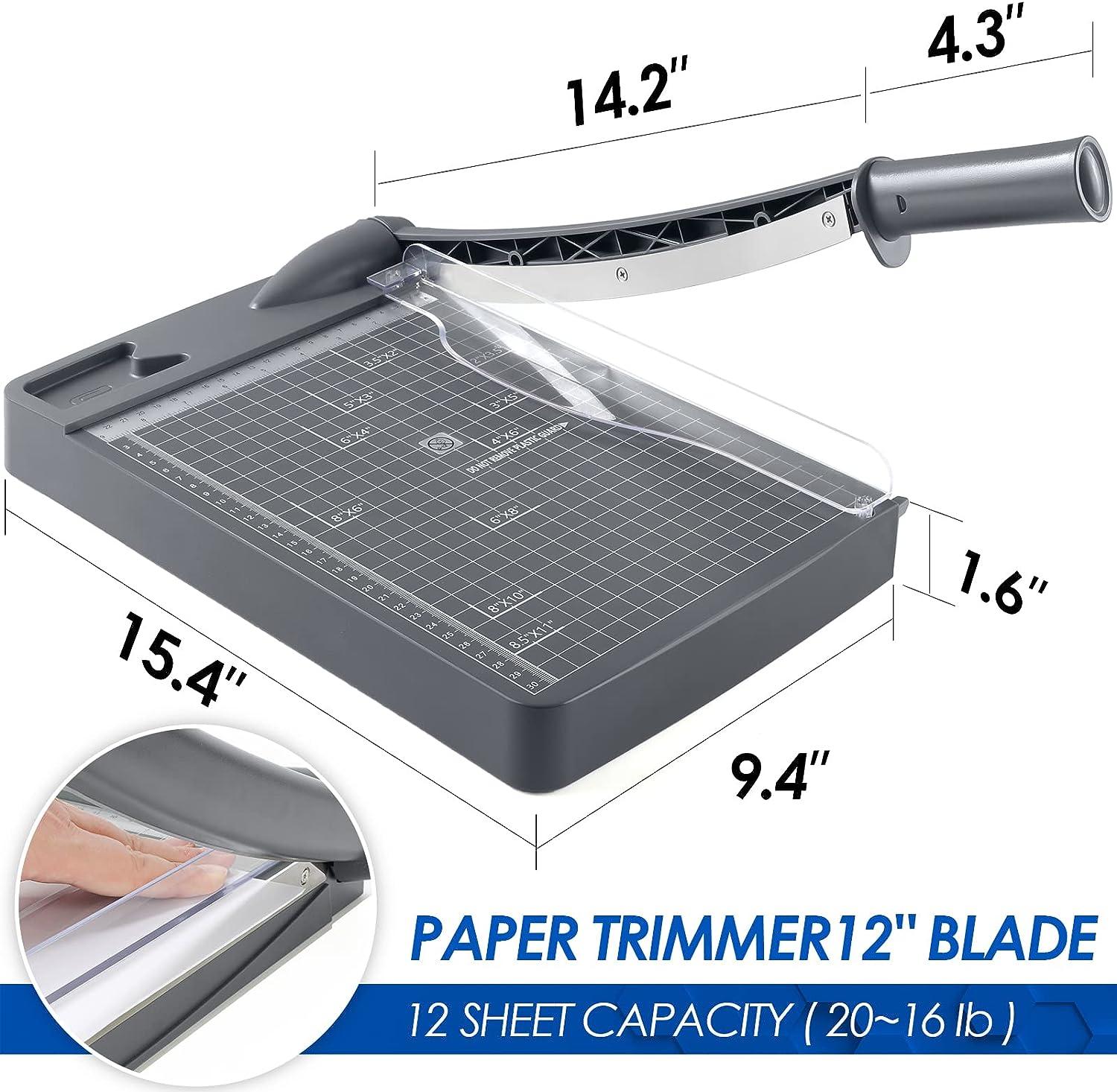 MROCO Paper Cutter 12" Cut Length Paper Trimmer, Guillotine Trimmer