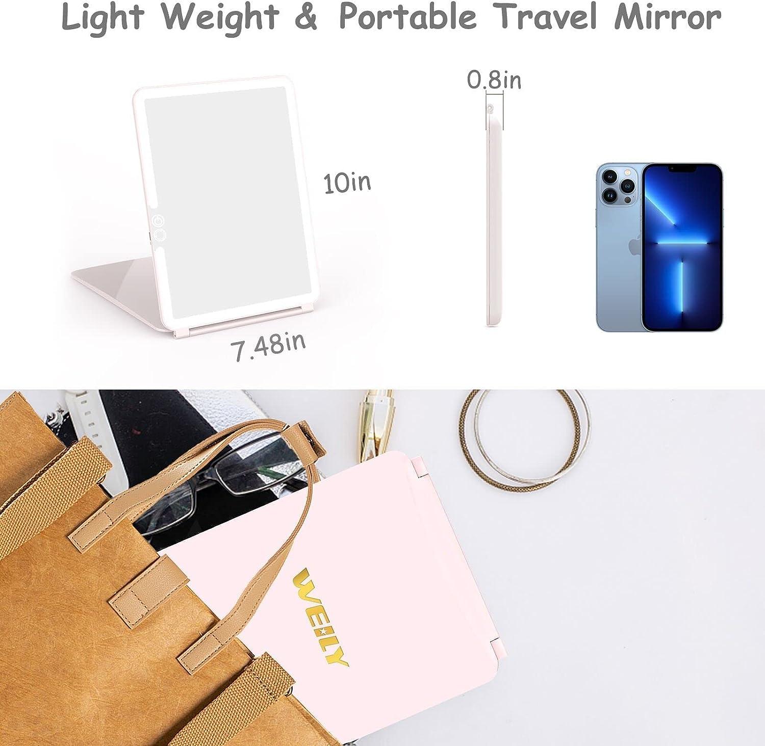 WEILY W137 Folding Travel Mirror with 72 LED Lights Portable