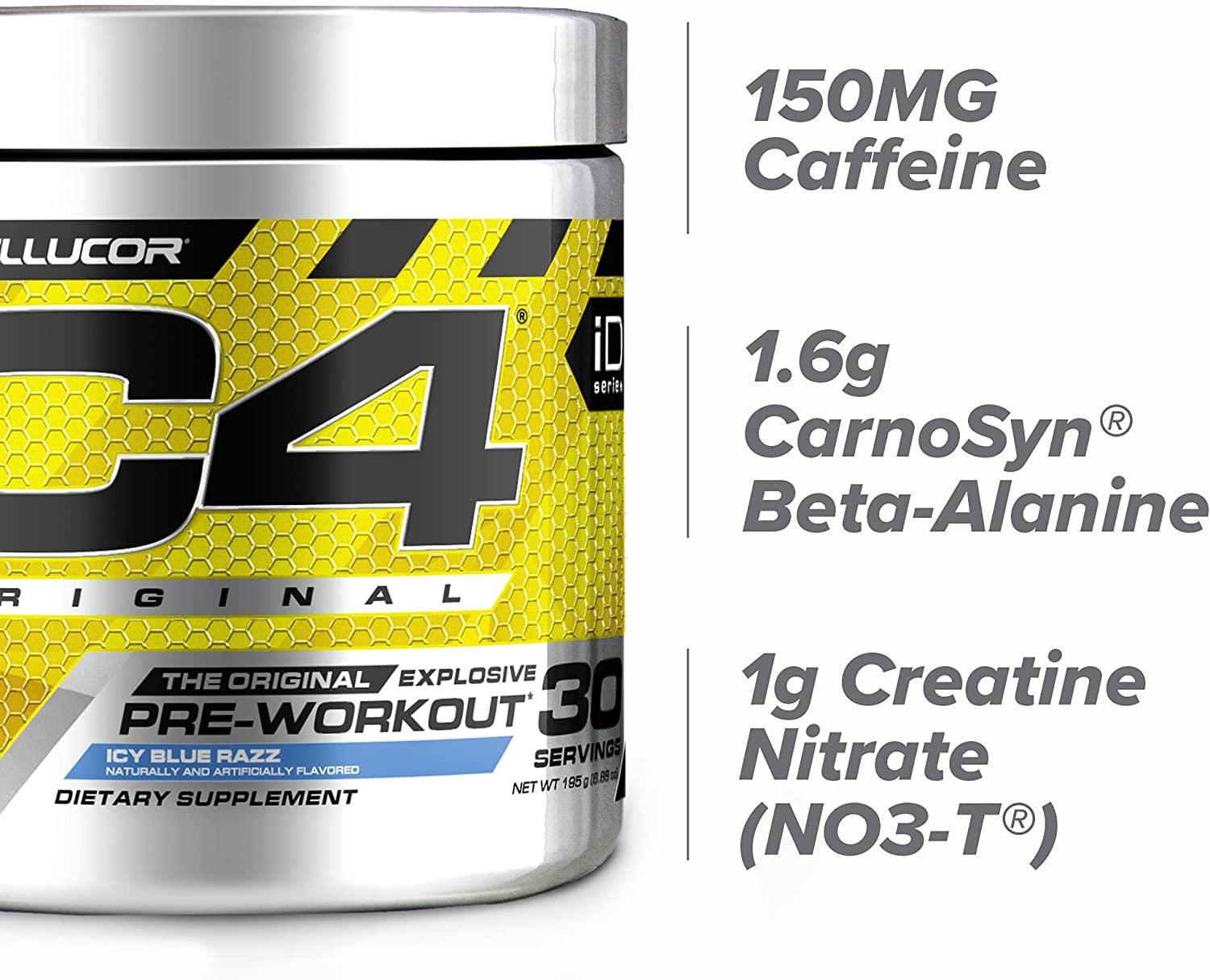 C4 Original Pre Workout Powder ICY Blue Razz Sugar Free ...