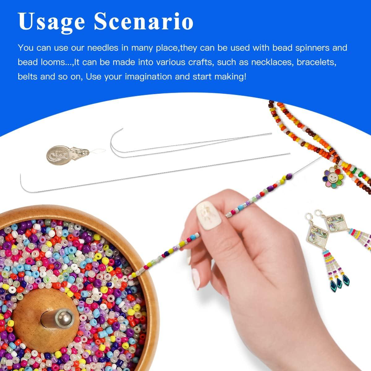 Hobbyworker Bead Spinner Needles, Big Eye Bending Beaded Needles Suitable  For Clay Beads Seed Beads, Beads Rotating Needles Bracelet Necklace Jewelry  Making (4 Pcs Needle)