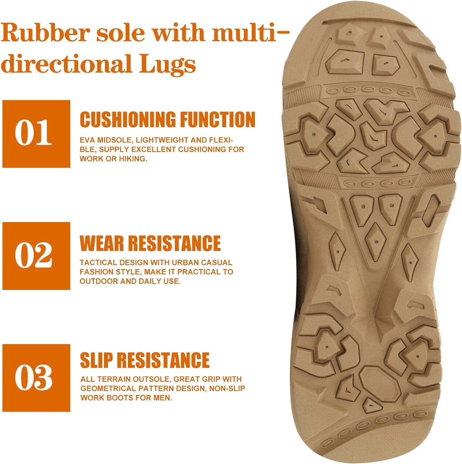 QUNLON Inch Lightweight Tactical Boots for Men Durable