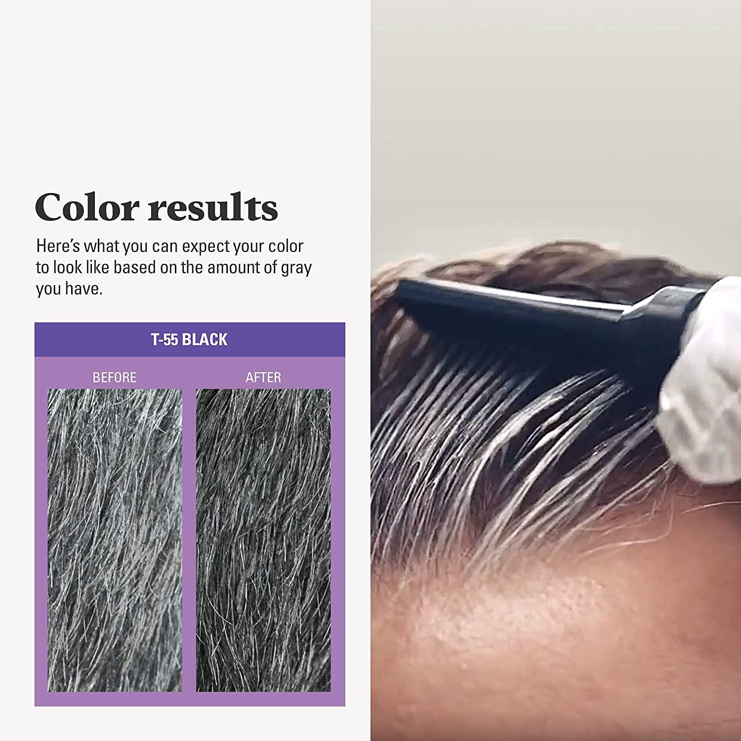 Just For Men Touch of Gray, Hair Coloring with Comb Applicator, Great for a  Salt and Pepper Look - Black, T-55 Pack of 1