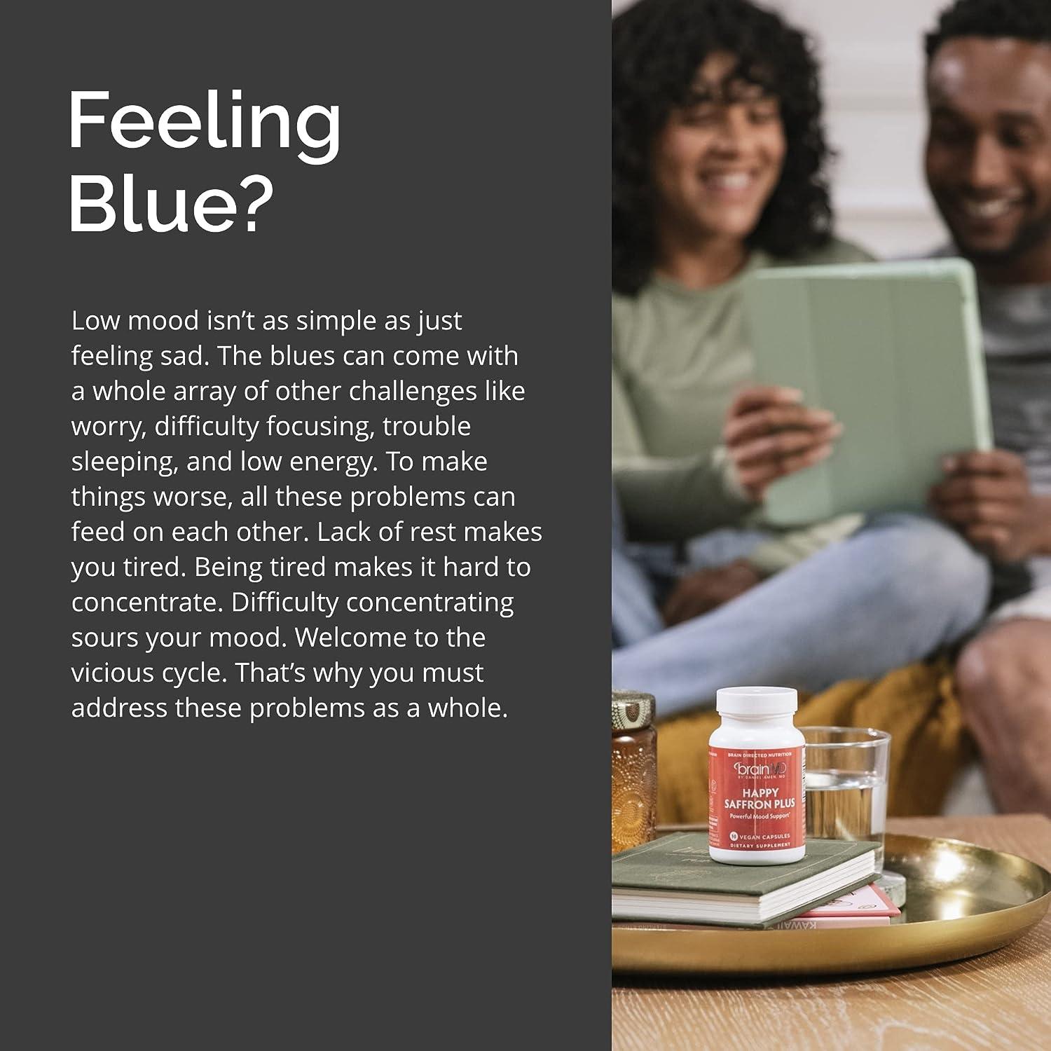 BRAINMD Dr Amen Happy Saffron Plus 90 Capsules with Saffron Flower