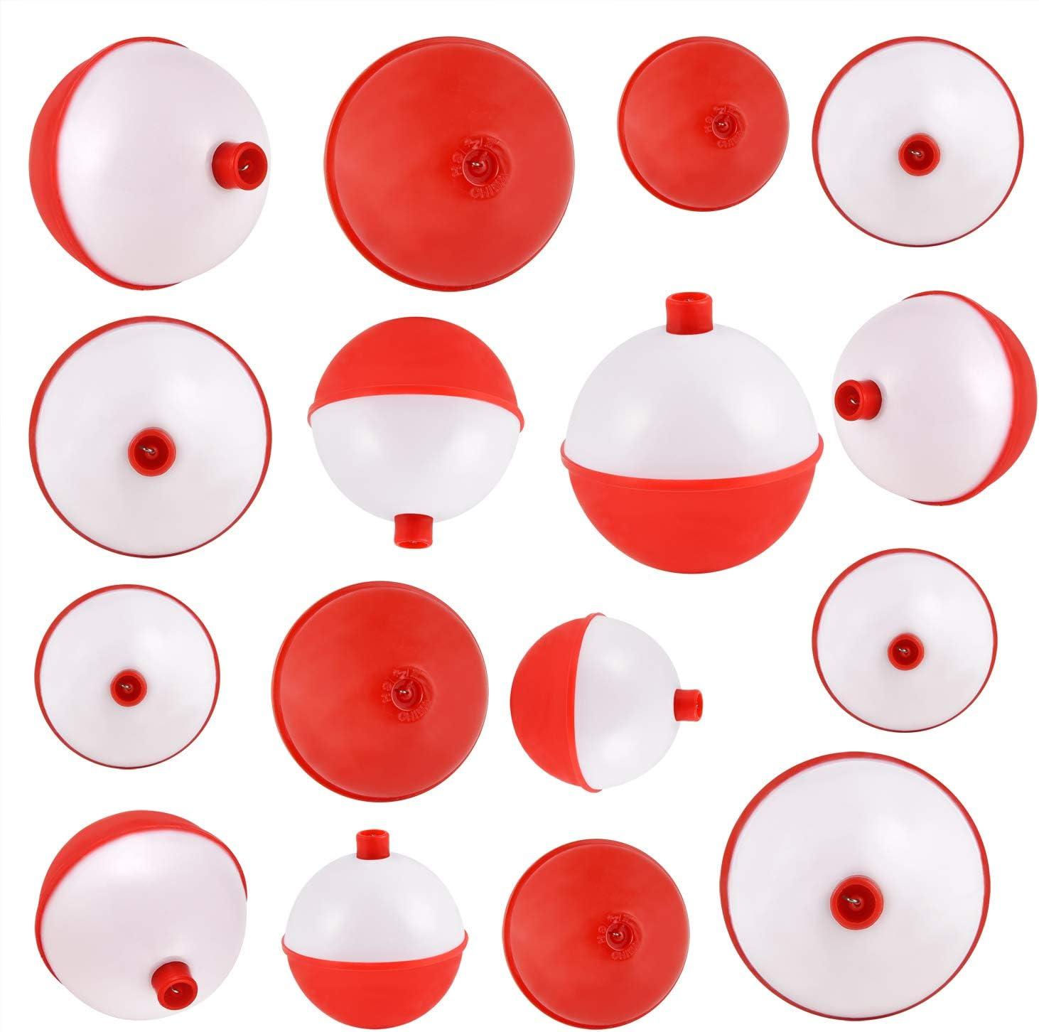 Coopay Fishing Bobbers 30Pcs-50Pcs/Lot Hard ABS Fishing Floats Set Snap on  Float Red/White Bobbers Push Button Round Buoy Floats Fishing Tackle  Accessories 0.5+1+1.25+1.5+250pcs