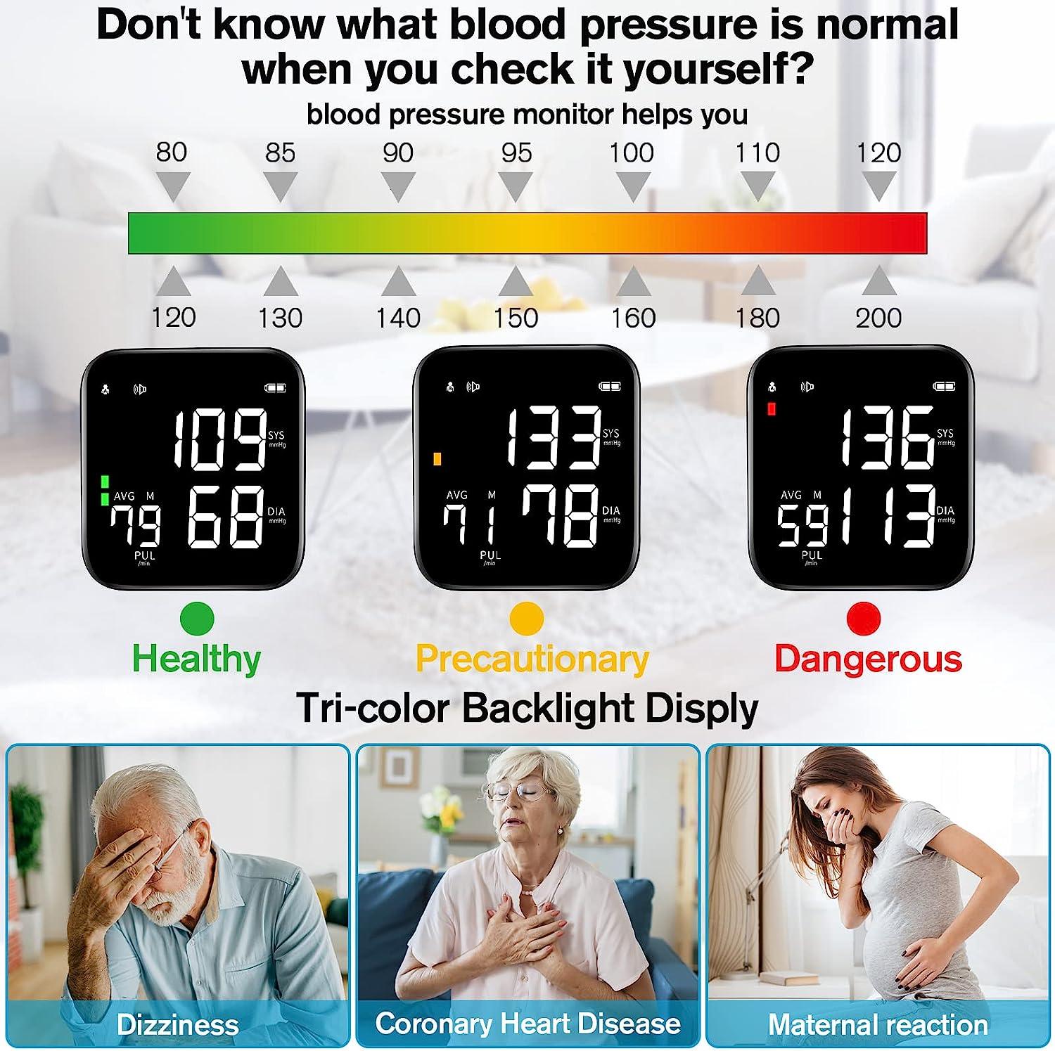MMIZOO Wrist Blood Pressure Monitor Bp Monitor Large LCD Display Blood - View #3