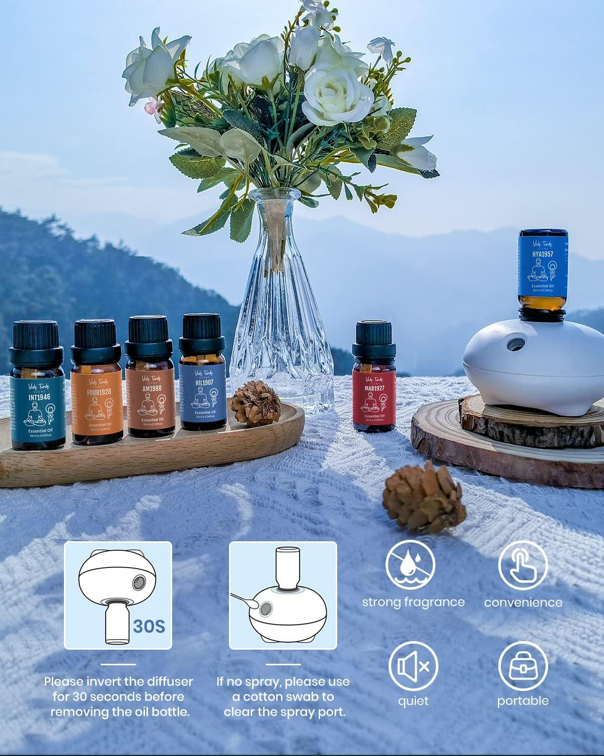 VTS Hotel Scented Essential Oils Set with Waterless Oil Diffuser