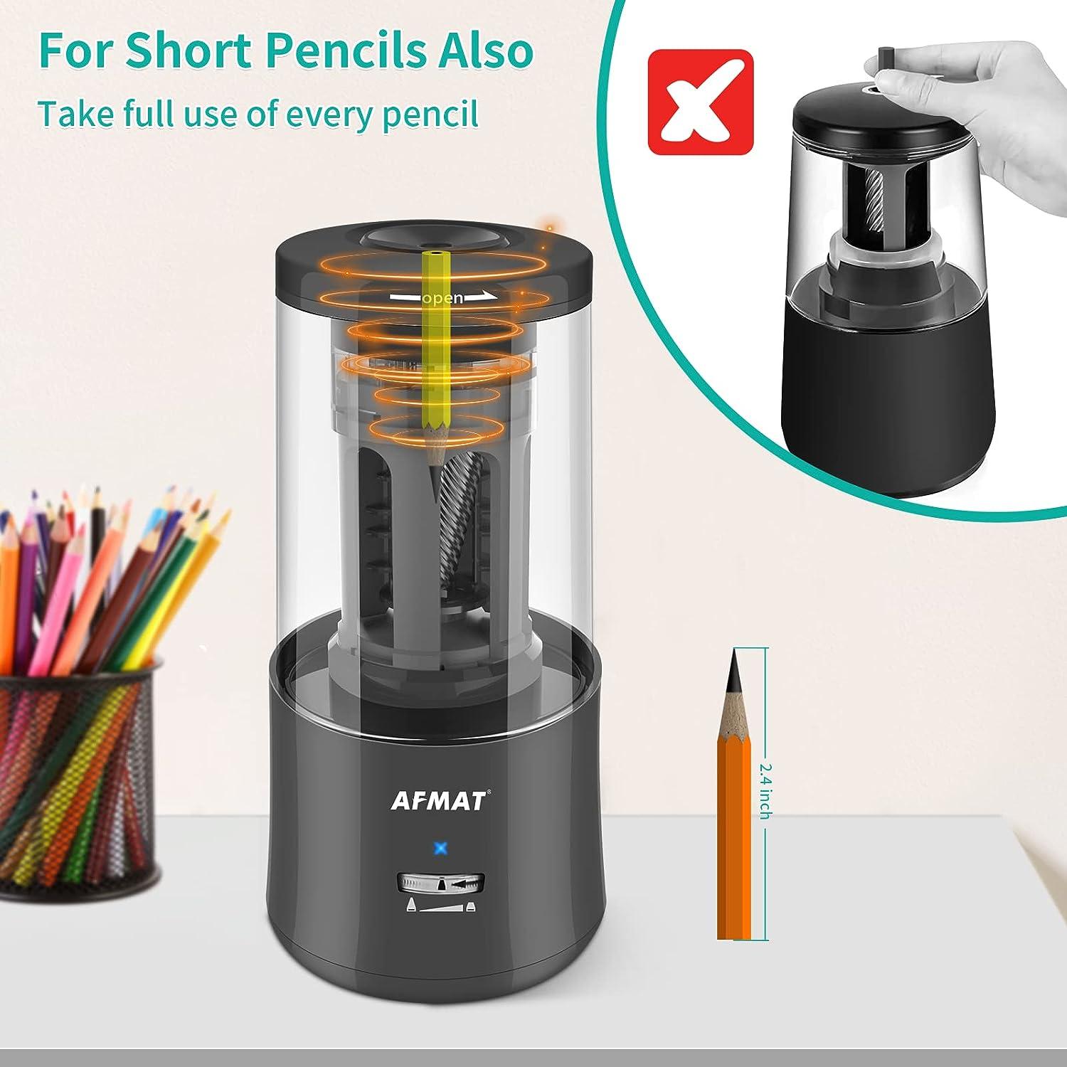 Fully Automatic Small Battery Operated Electric Pencil Sharpener, Colored  Pencil Sharpeners, Hands Free Pencil Sharpener for 8mm Pencils, AFMAT  Pencil