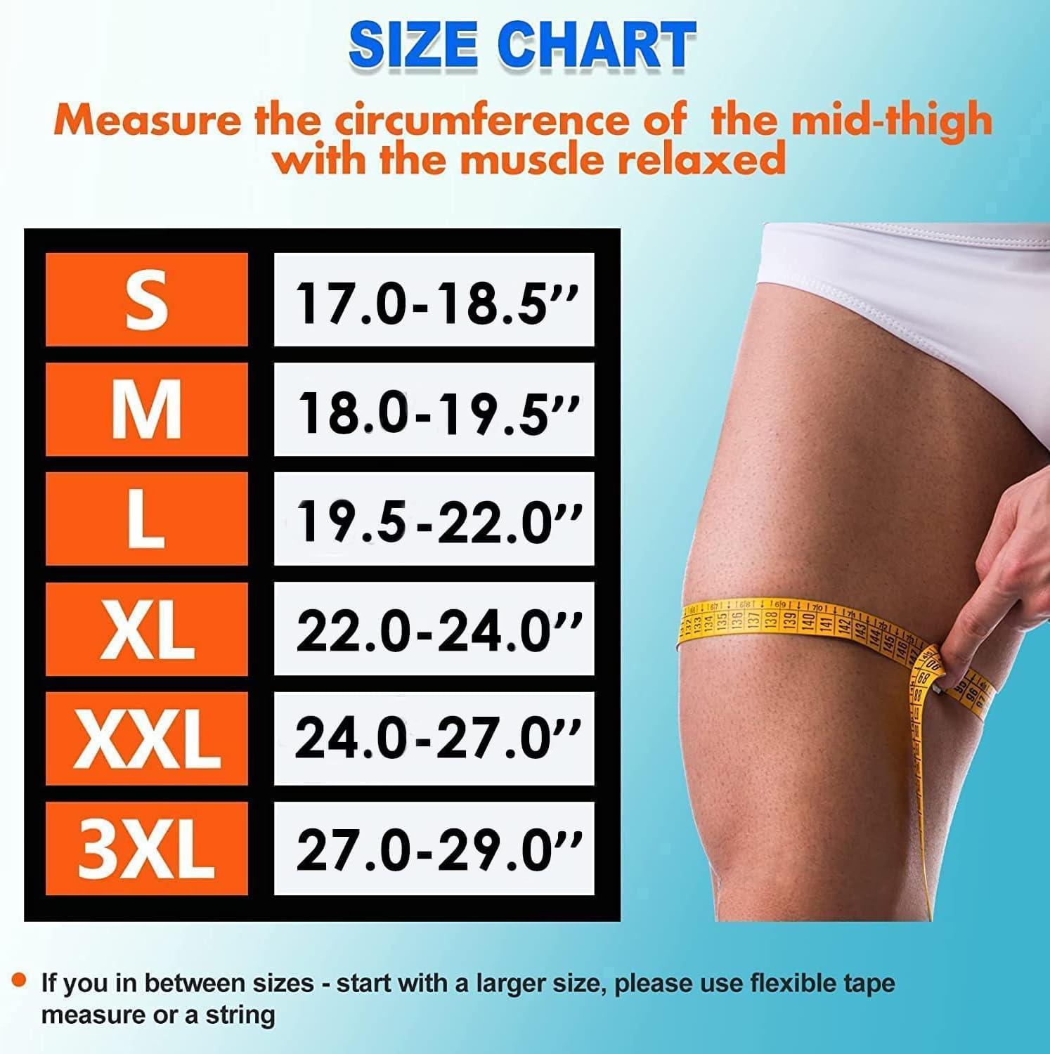 Thigh Compression Sleeve - Hamstring (Pair) Thigh Brace & Wrap Anti Slip  Sleeves